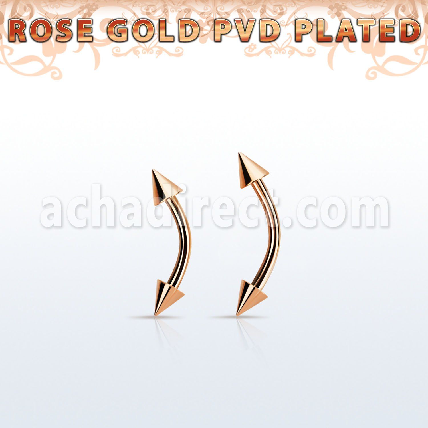 bnettcn banana ceja acero quirurgico pvd oro rosa conos 3mm distribuidor mayorista