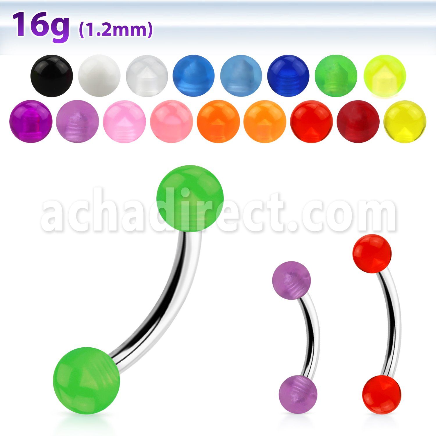 bneuvb banana ceja acero quirurgico bolas acrilico uv 3mm venta