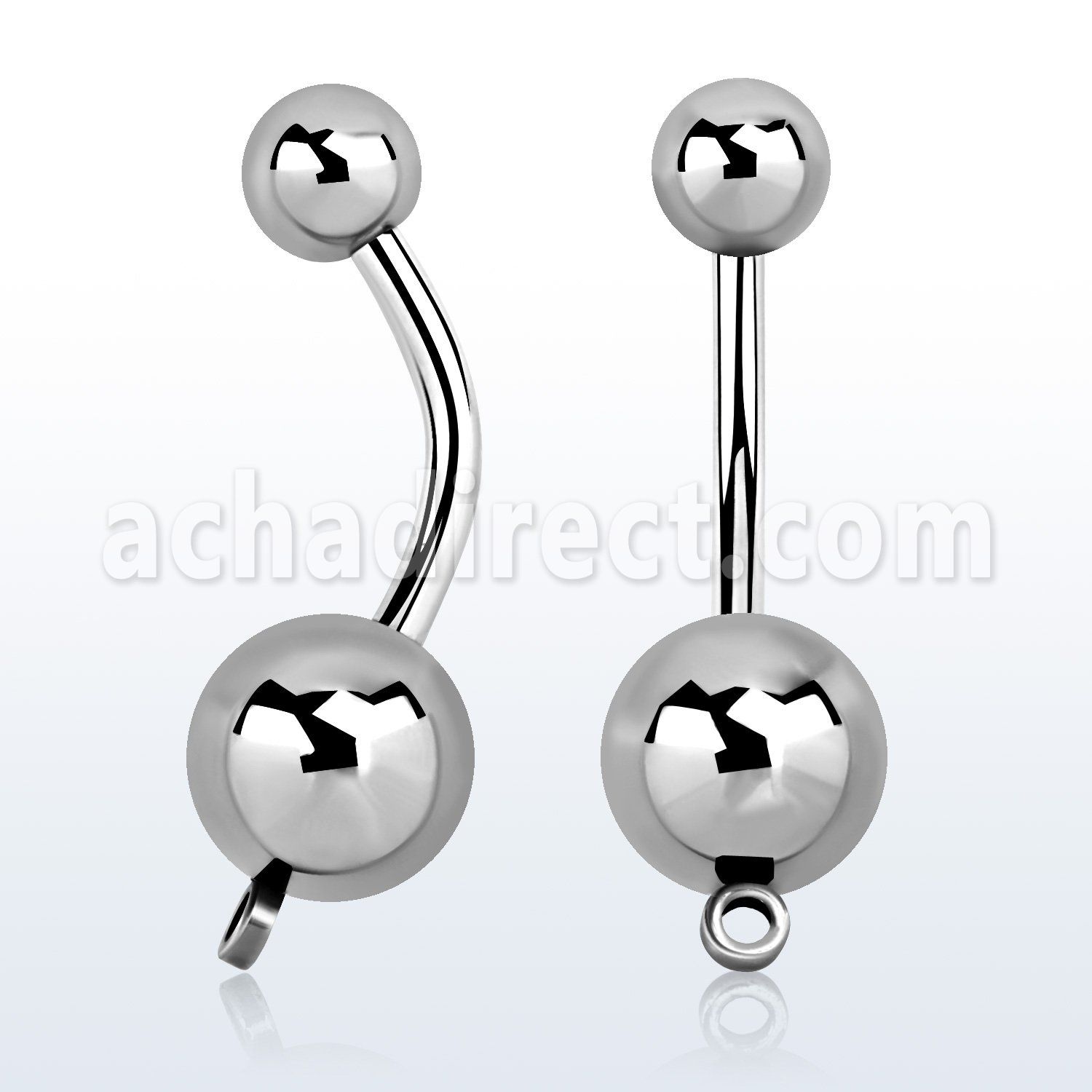 bngh piercing ombligo acero quirurgico bolas acero liso 8mm 5mm gancho conectar las partes s distribuidor