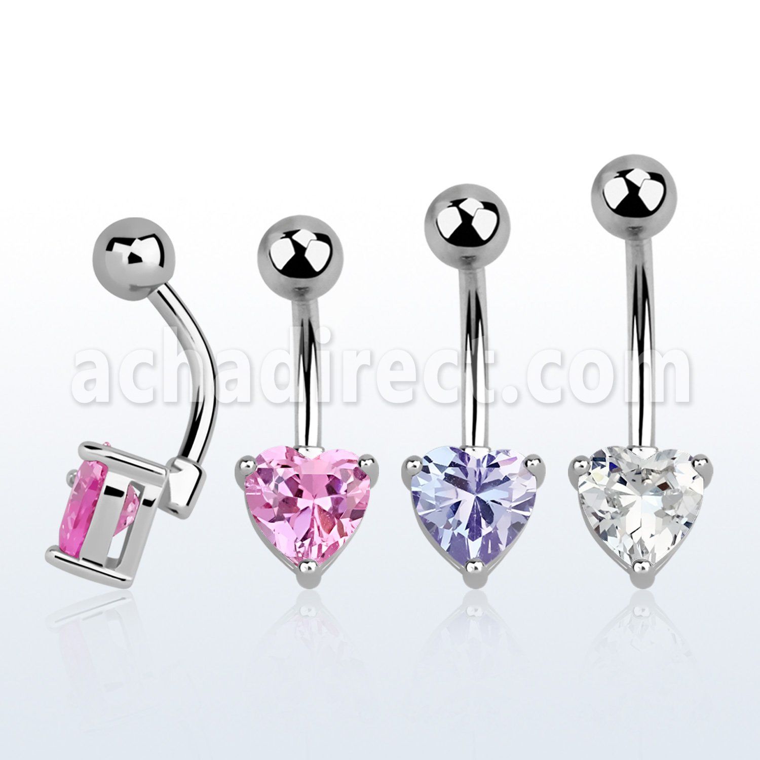 bnhtz piercing ombligo acero quirurgico zirconia corazon 7mm distribuidor