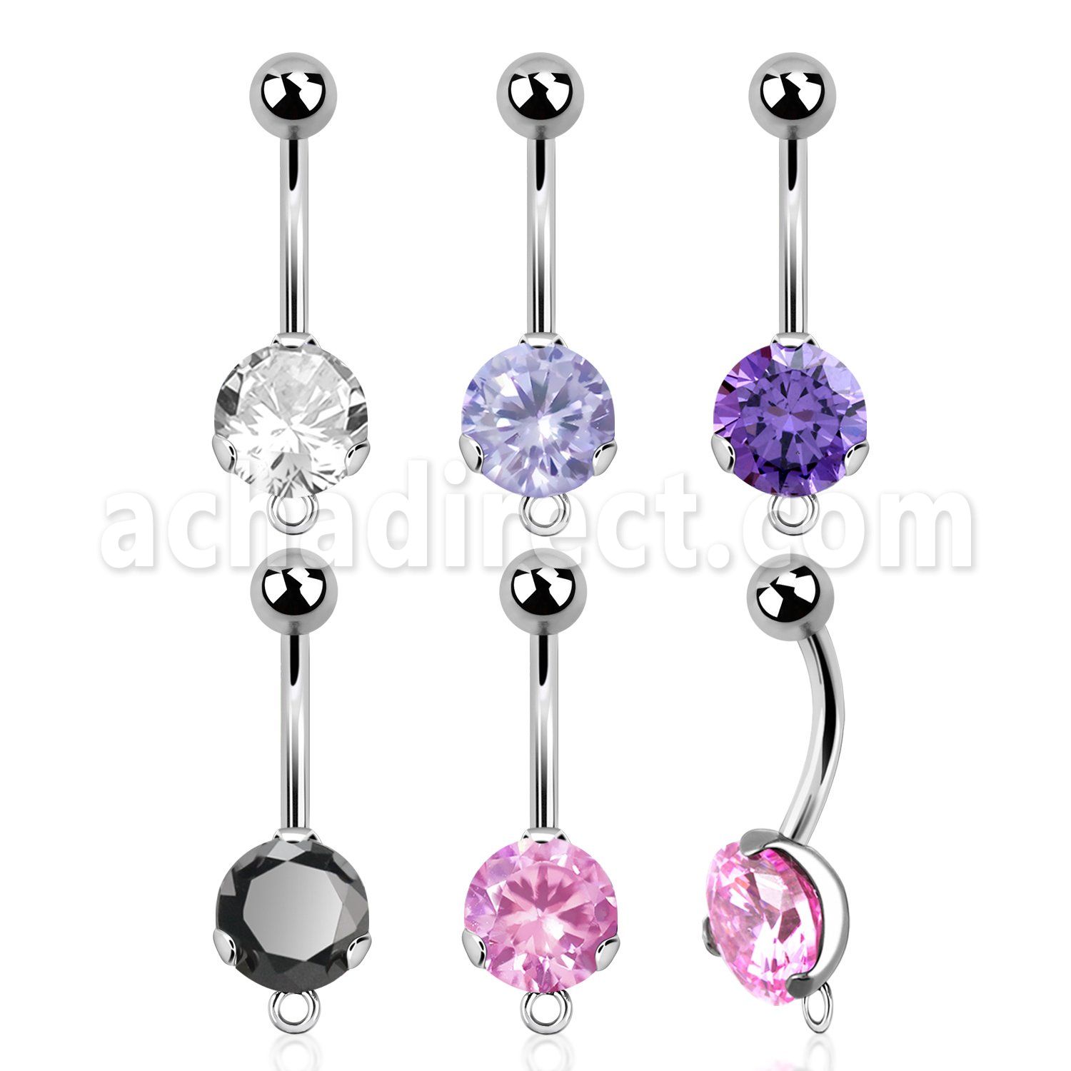 bnrdz8h piercing ombligo acero quirurgico zirconia 8mm aro conectar las partes colgante 38 10mm mayorista