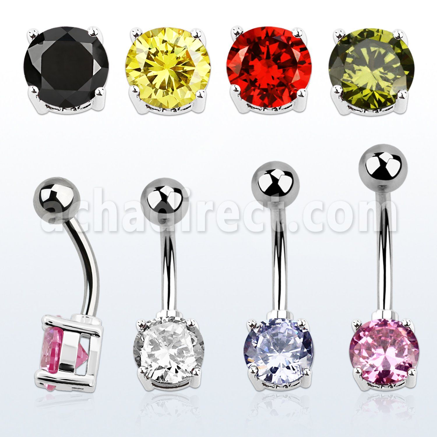 bnrdz piercing ombligo acero quirurgico zirconia redonda 7mm venta