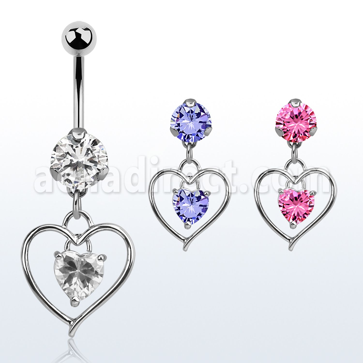 bnrz306 piercing ombligo acero quirurgico zirconia 8mm colgante corazon zirconia centro 38 10mm distribuidor