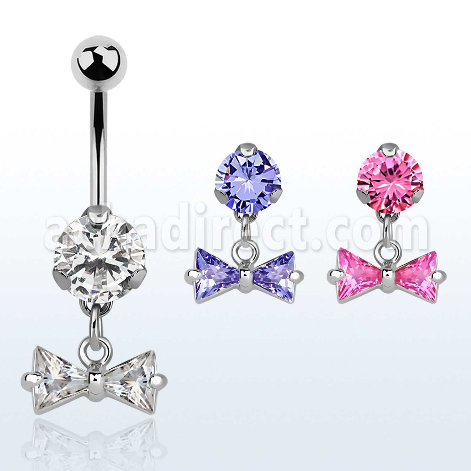 bnrz408 piercing ombligo acero quirurgico zirconia 8mm colgante arco zirconia 38 10mm mayorista