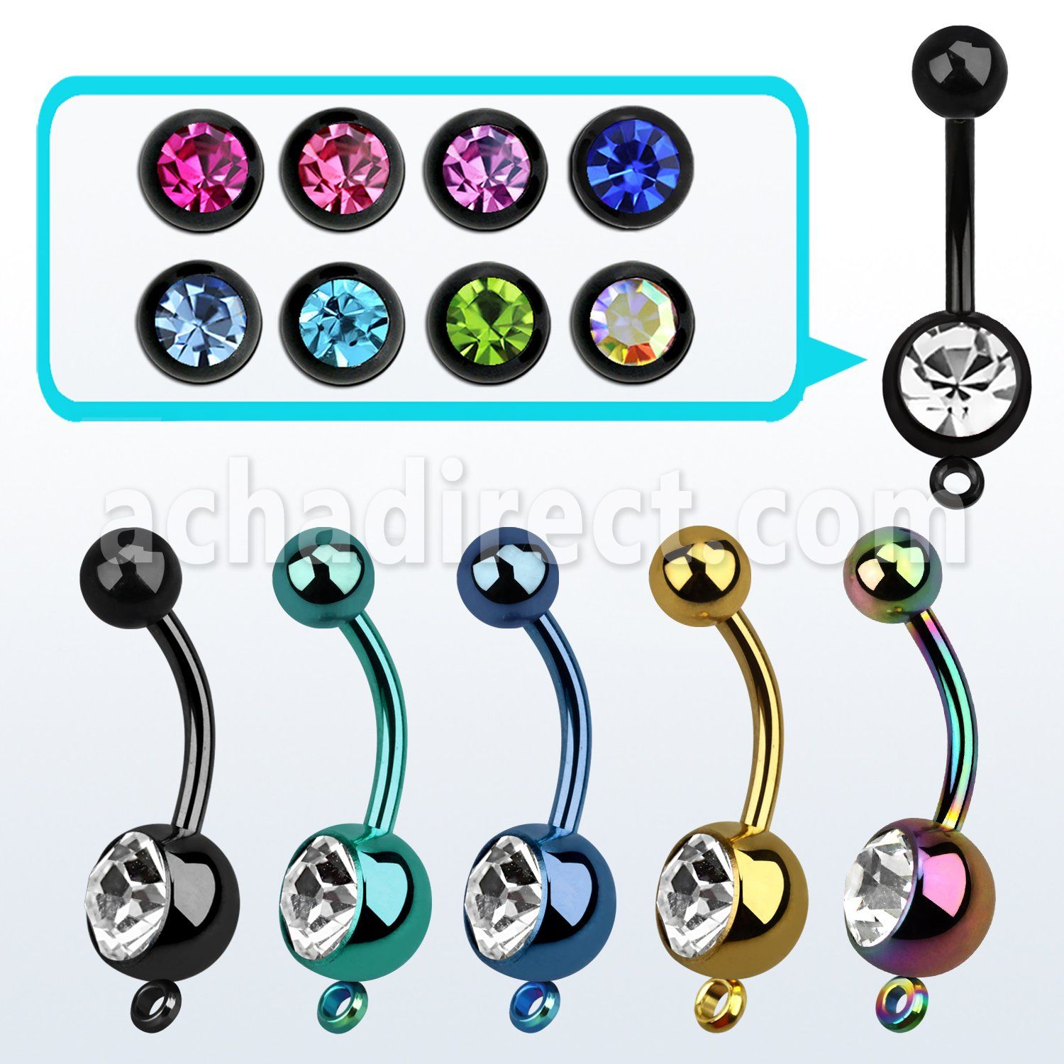 bnt1cgh piercing ombligo acero quirurgico pvd bola acero anodizado liso 5mm bola joya 8mm aro conectar las partes s 10mm al por mayor