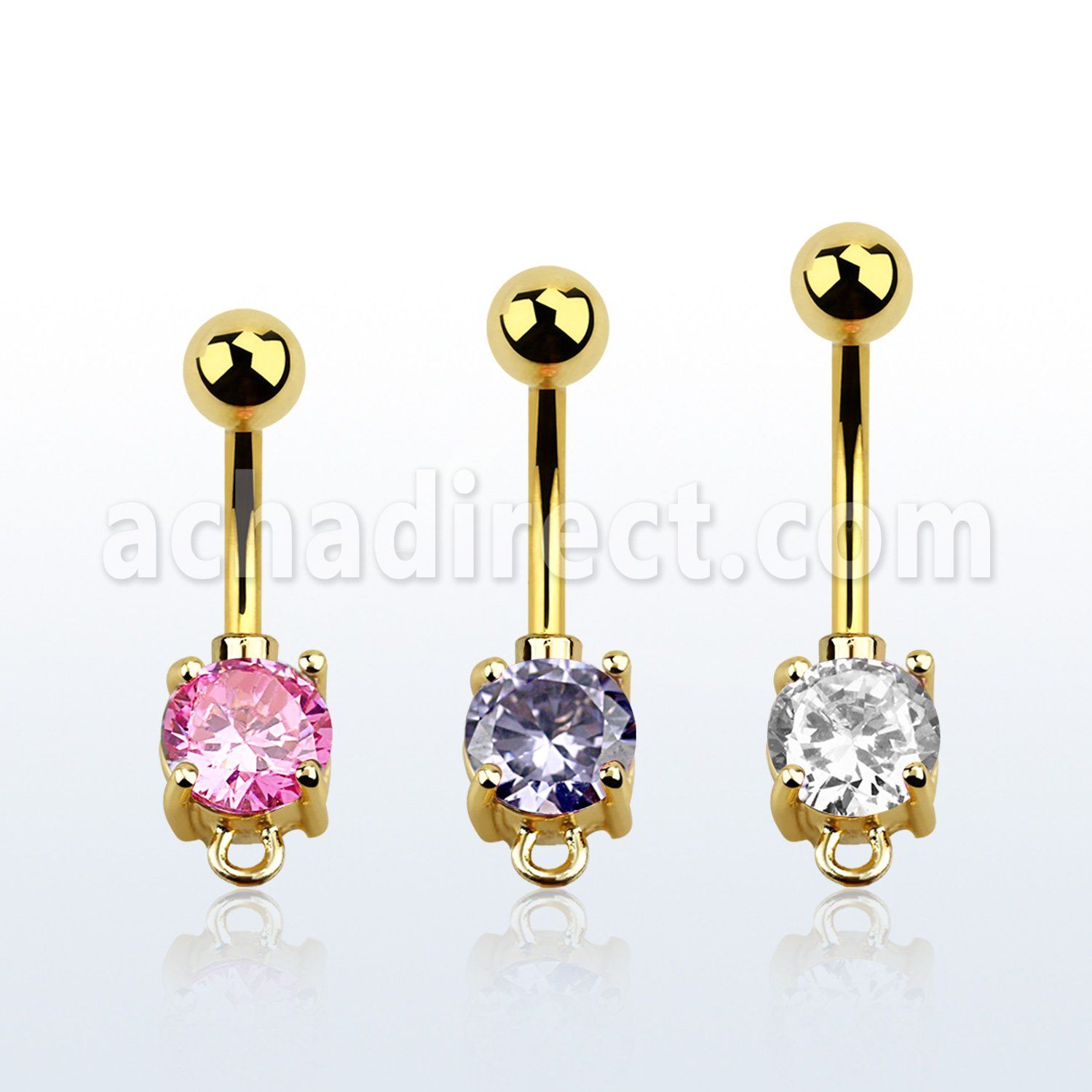 bntczh piercing ombligo acero 316l anodizado dorado zirconia 8mm aro conectar las partes colgantes venta