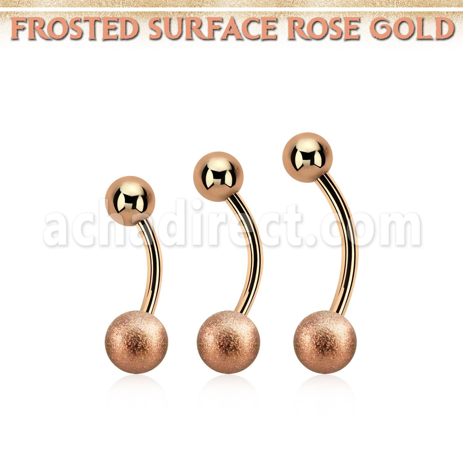 bnttfo6 piercing ombligo acero quirurgico oro rosa bola acero esmerilado 6mm bola acero liso 5mm distribuidor mayorista