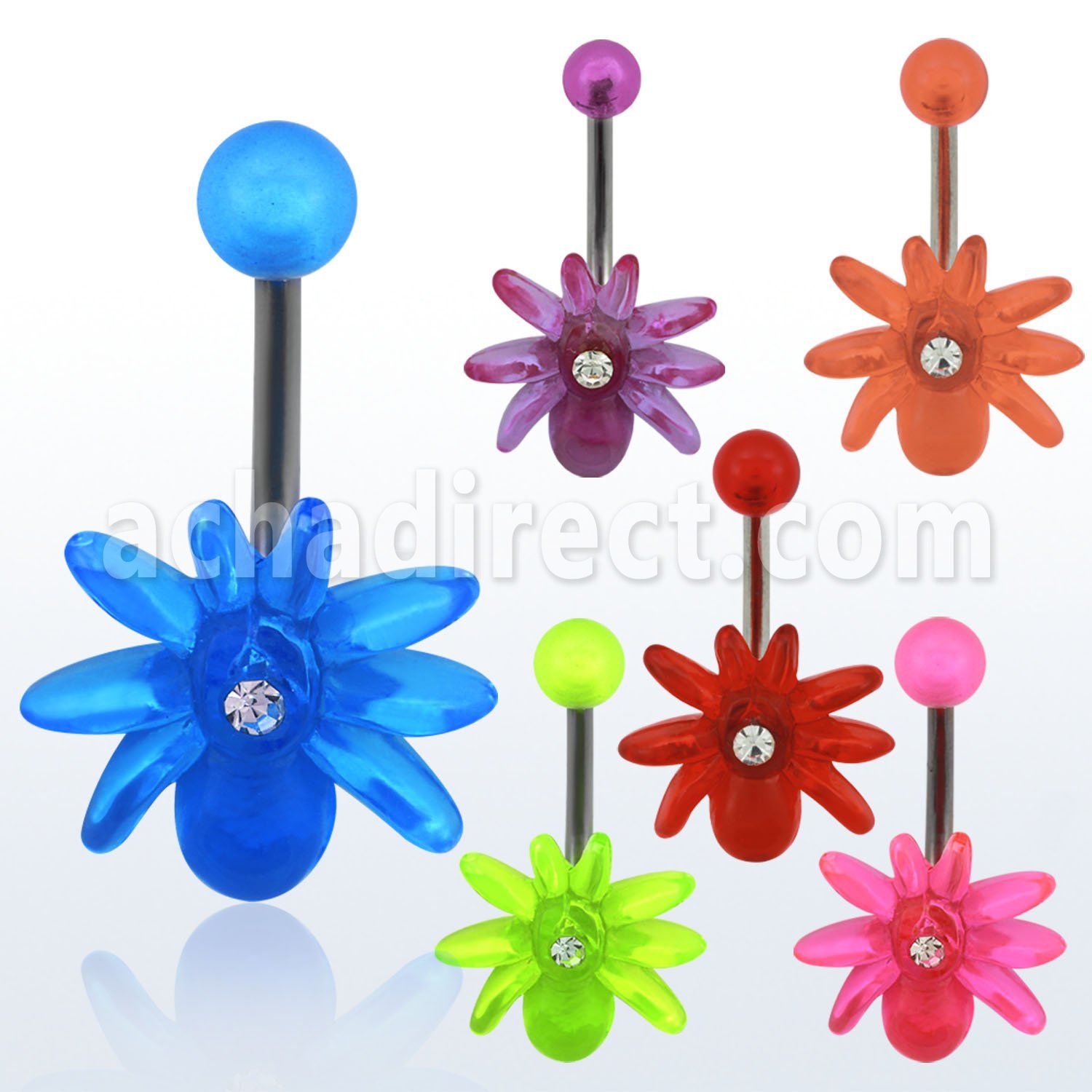 bnuvsp piercing ombligo acero quirurgico arana acrilica cristal centro bola acrilica al por mayor