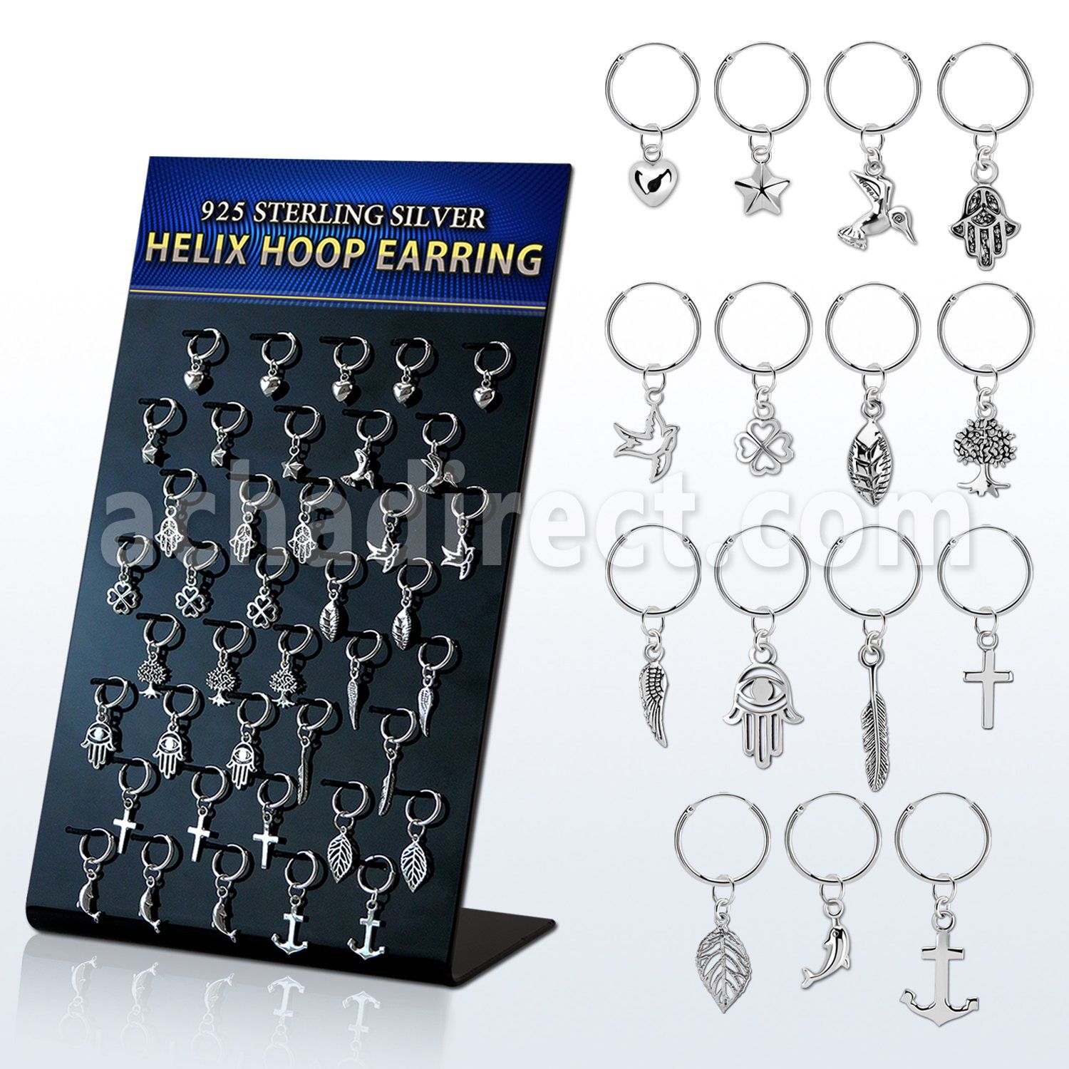 br610 display 40 aros helix plata 925 mayorista