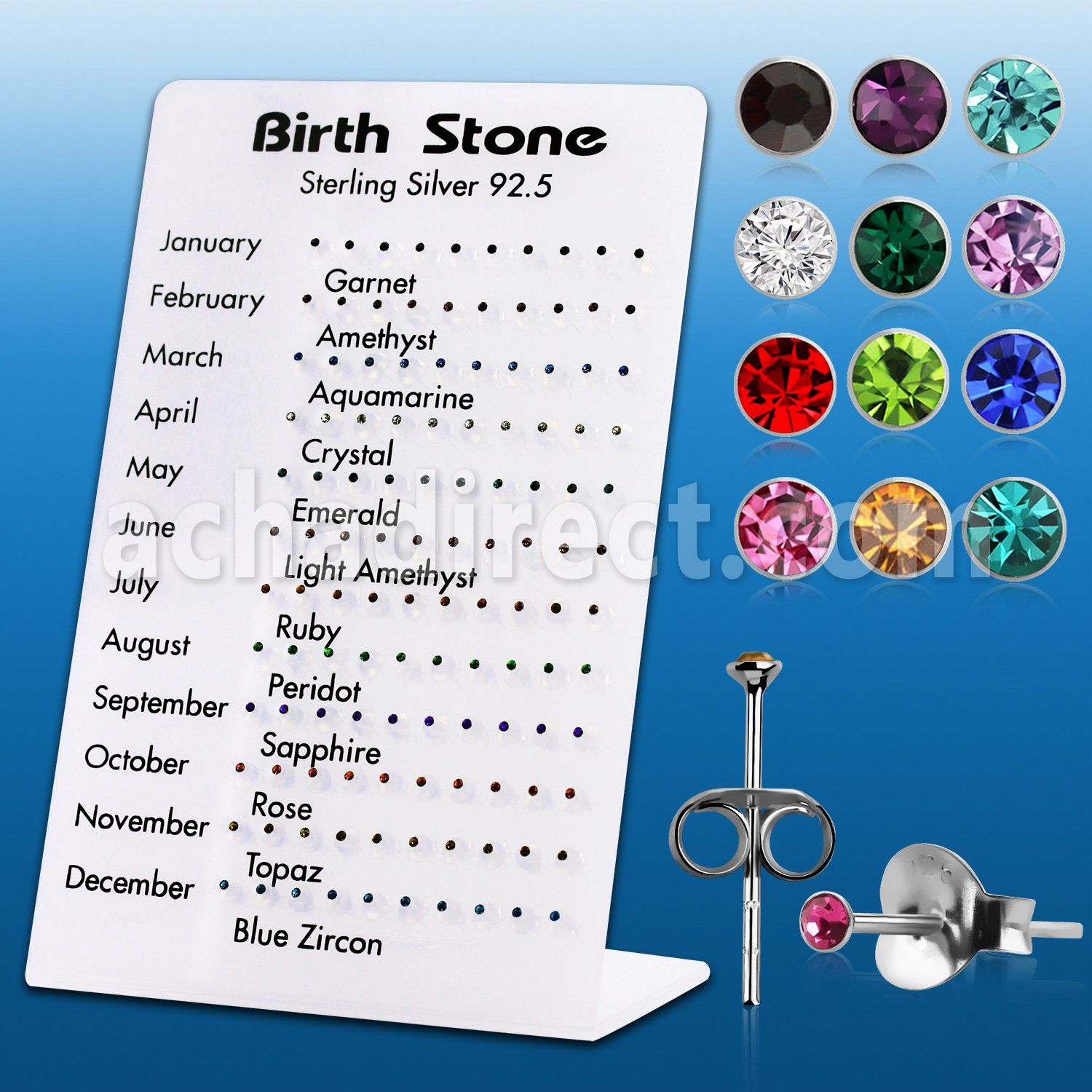 br943 display 60 pares piercings oreja plata esterlina nacimiento cristal redondo 1 5mm venta