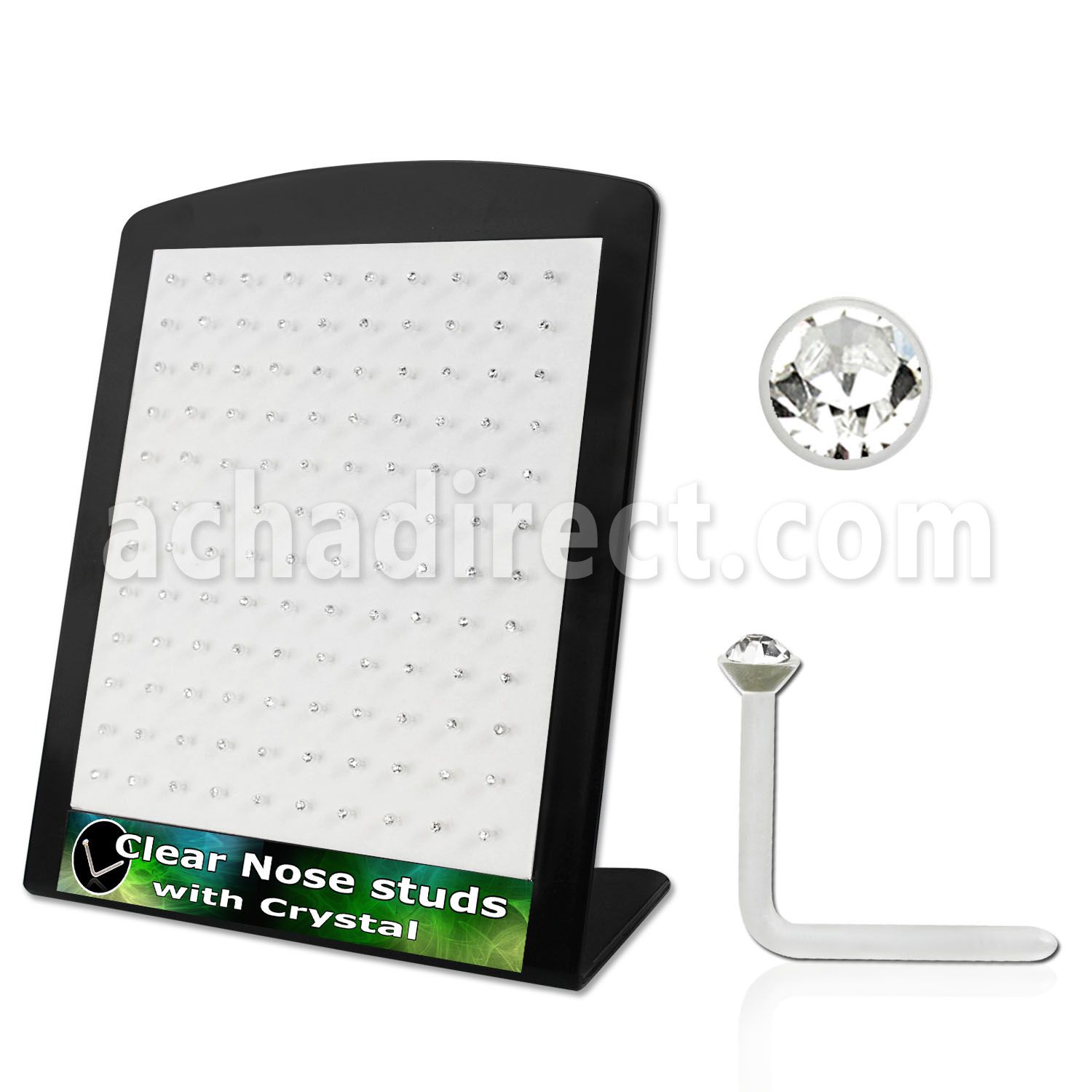 brac11 display expositor 120 piercing nariz l acrilico transparente cristal claro redondo 1 5mm distribuidor mayorista