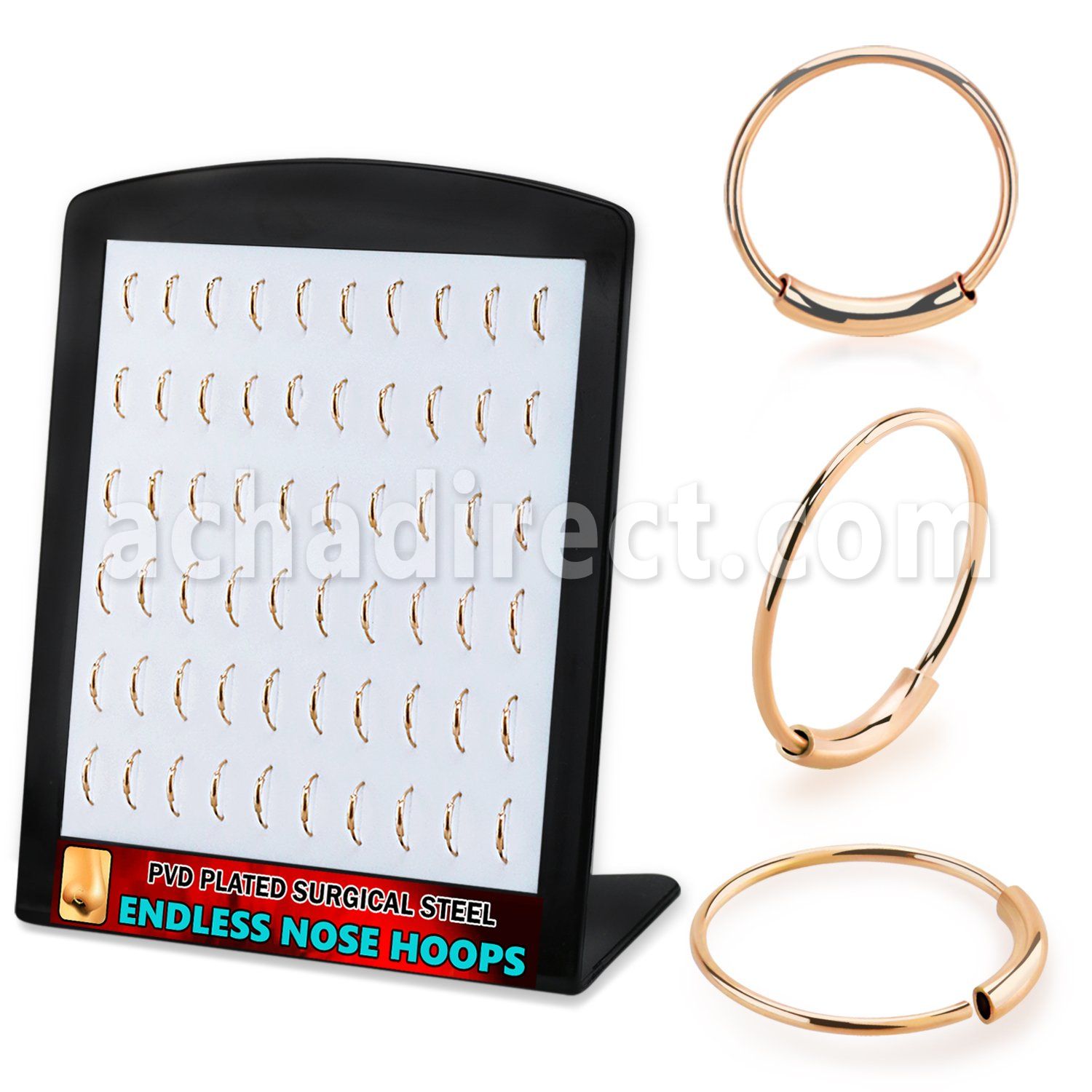 brend3 rosegold pvd 316l steel endless nose rings display 60