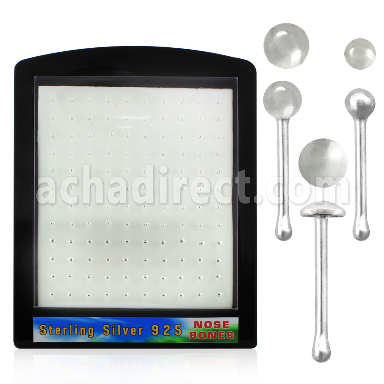 brmnbb display 120 piercings nariz hueso plata esterlina 925 0 6mm bola de1 5mm 2mm tambien redonda 2mm distribuidor mayorista