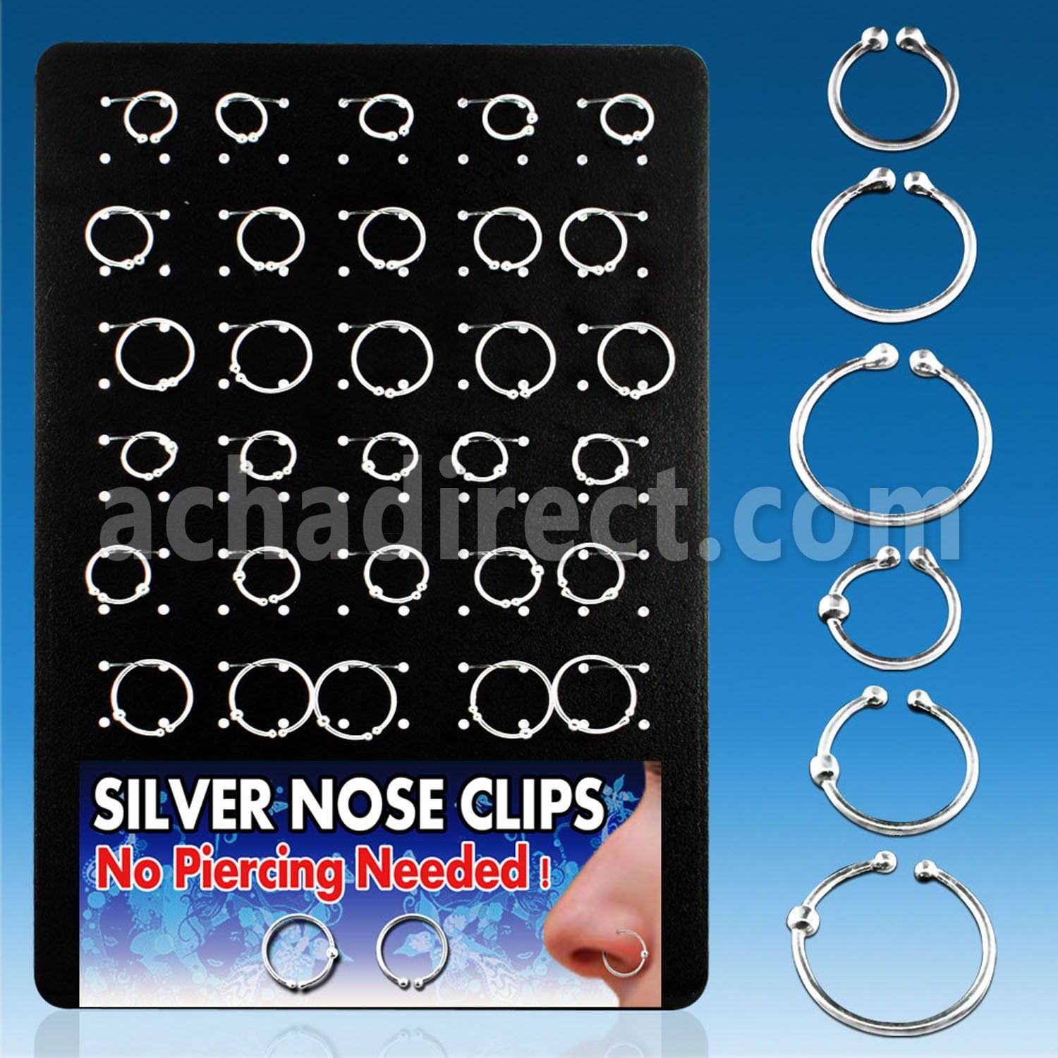 brncm1 display 30 clips nariz falsos plata esterlina tamanos 8mm 12mm distribuidor