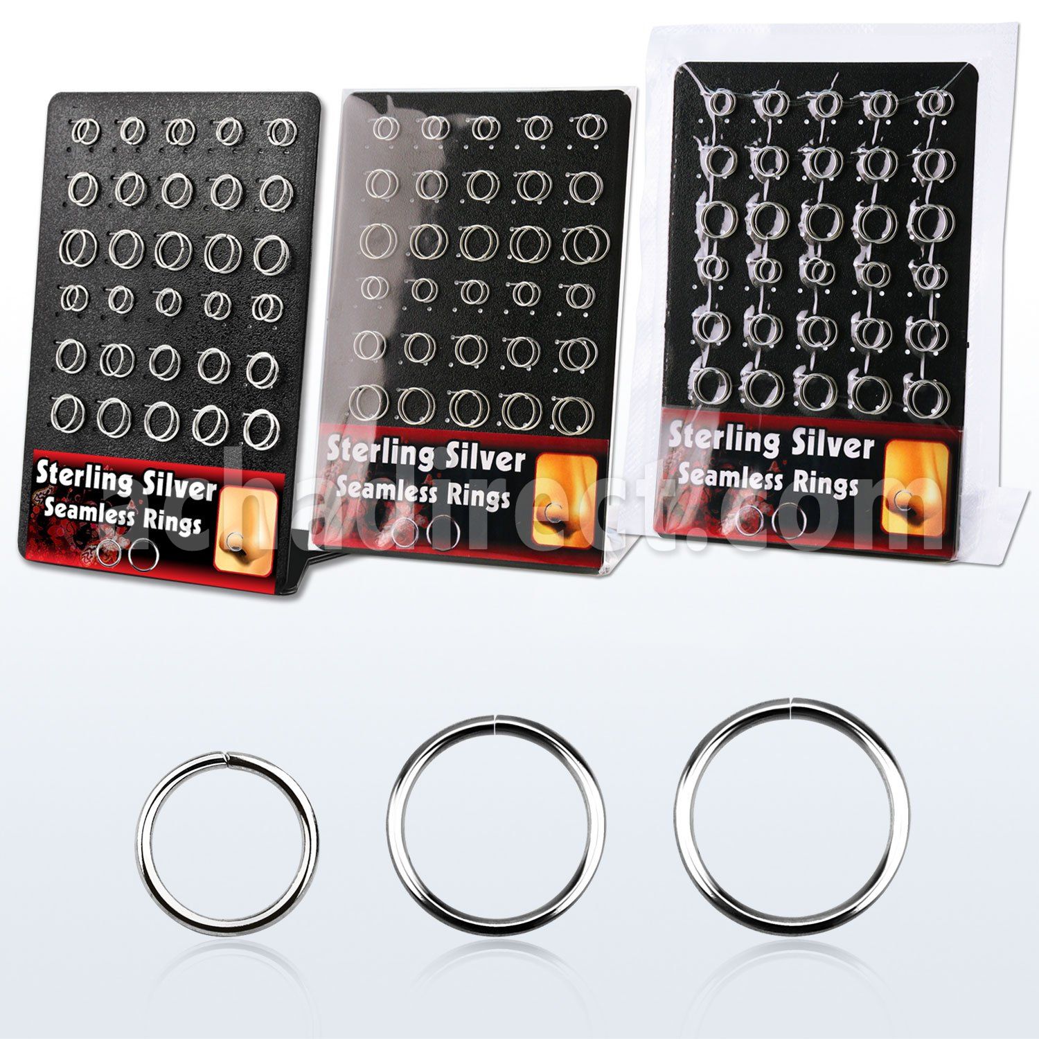 brnhm13 display 60 aros continuos plata 925 8mm 12mm venta