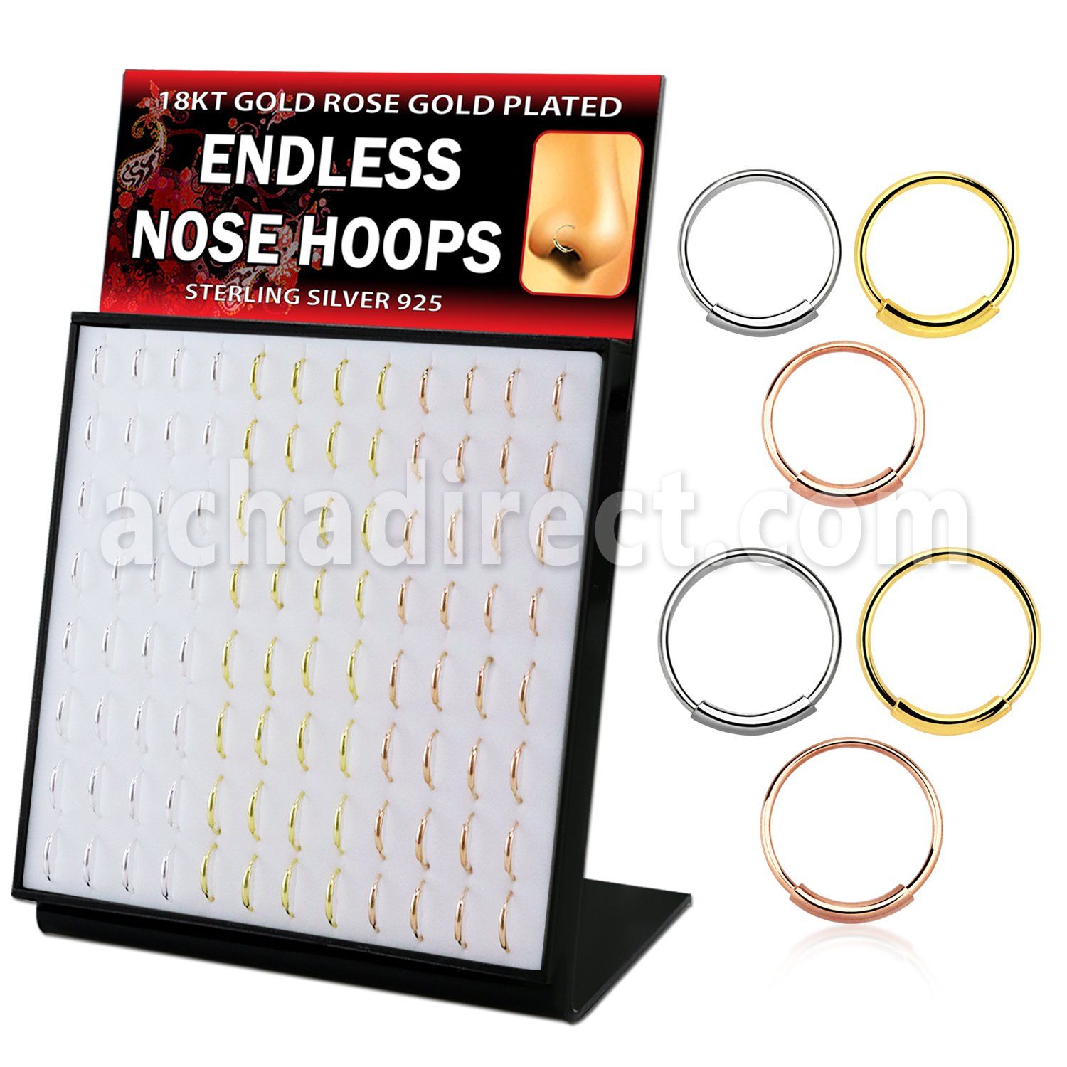 brnhmx62 18k gold rose gold plated silver nose hoops 96