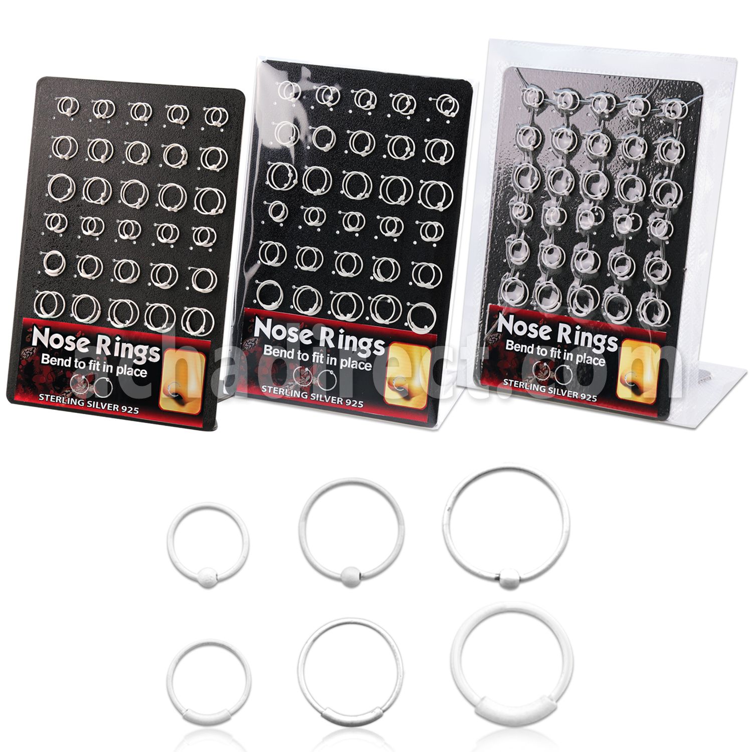 brnhp9 display 60 aros nariz plata esterlina blanco 0 6mm 30 bola 30 aros continuos 8mm 12mm mayorista