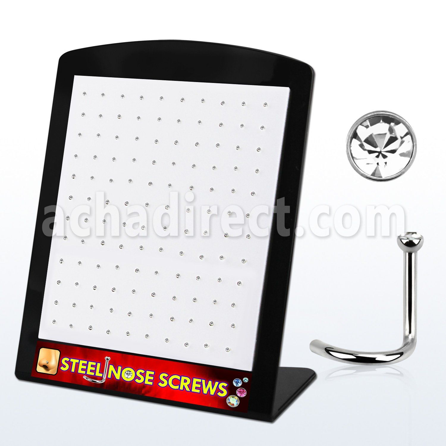 brnsc18c display 120 piercing nariz l acero 316l 1mm cristal redondo 2mm distribuidor mayorista