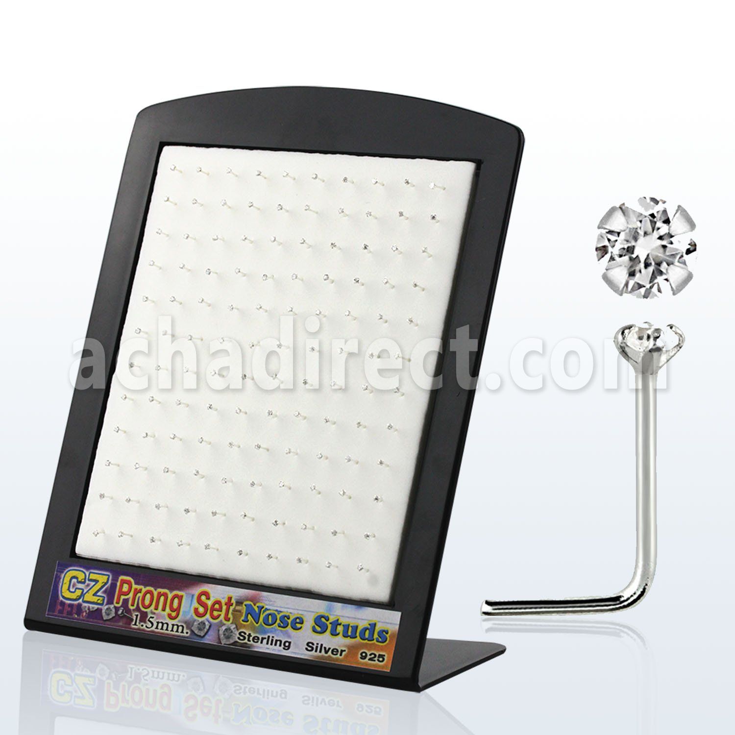 brnszc display 120 piercing nariz l plata 0 6mm zirconia 1 5mm mayorista