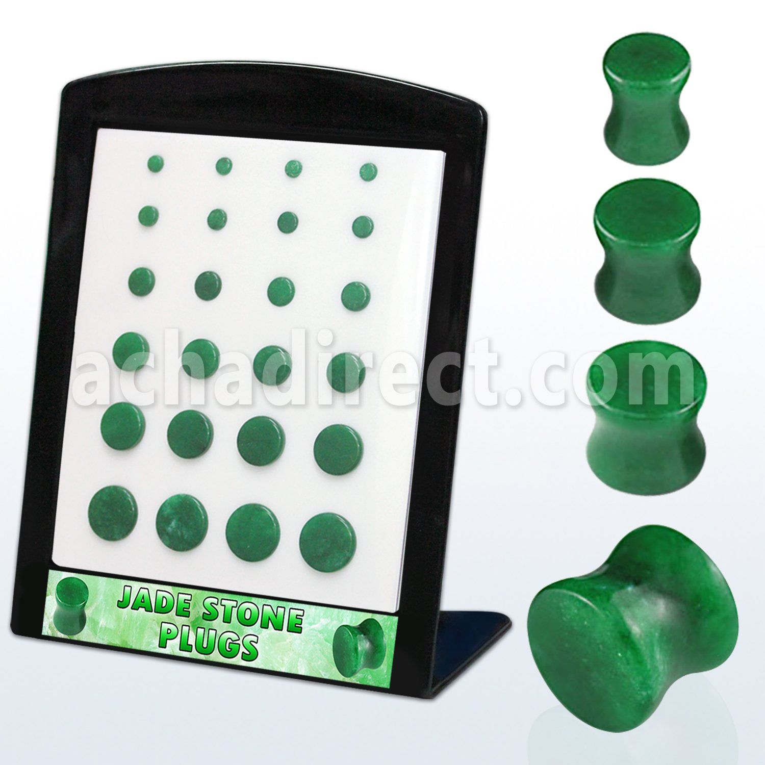 brpg114 display 24 dilataciones plug doble flare jade semi preciosa 4mm 12mm distribuidor mayorista