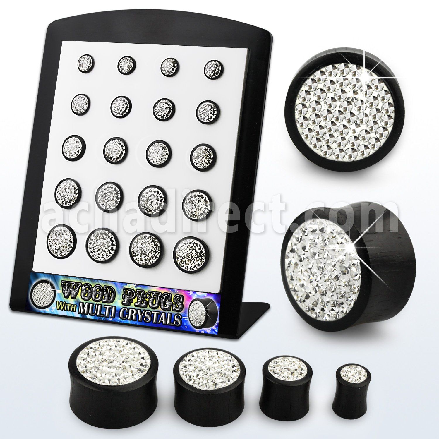 brpg171 venta por mayor display 20 plugs acrIlicos doble flare logo mapache 2g to 916 6mm 14mm distribuidor mayorista