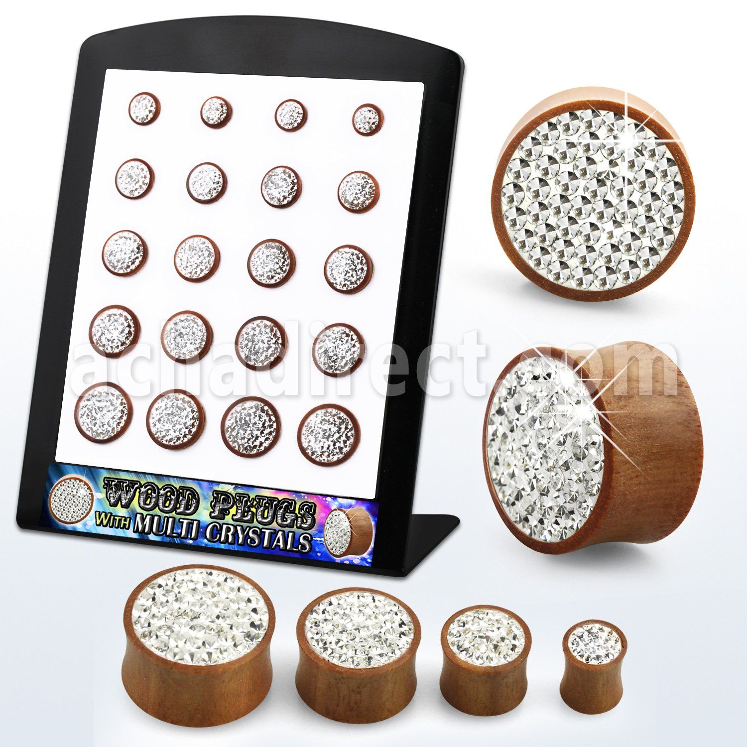 brpg173 distribuidor mayorista display 20 dilatadores plug acrIlico negro rosca calavera sugar fondo negro 2g 916 6mm 14mm venta por mayor