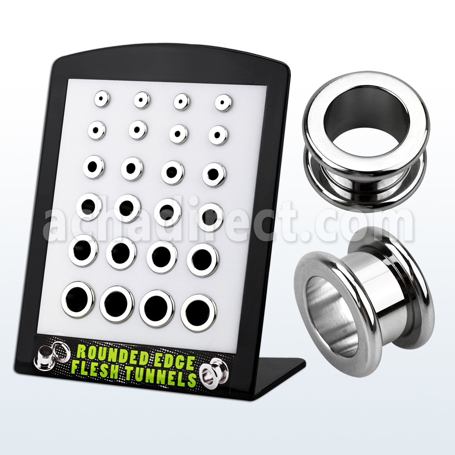 brpg17 display 24 tuneles plugs acero redondeado tamanos variados distribuidor mayorista
