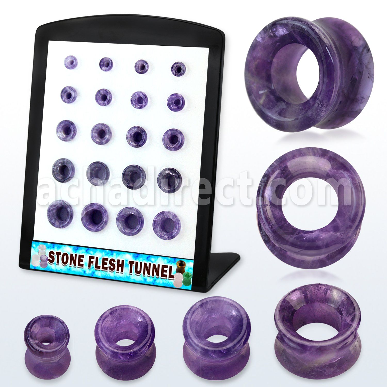 brpg195 venta por mayor display 24 plugs doble falre onix negra 6g 12 4mm 12mm distribuidor