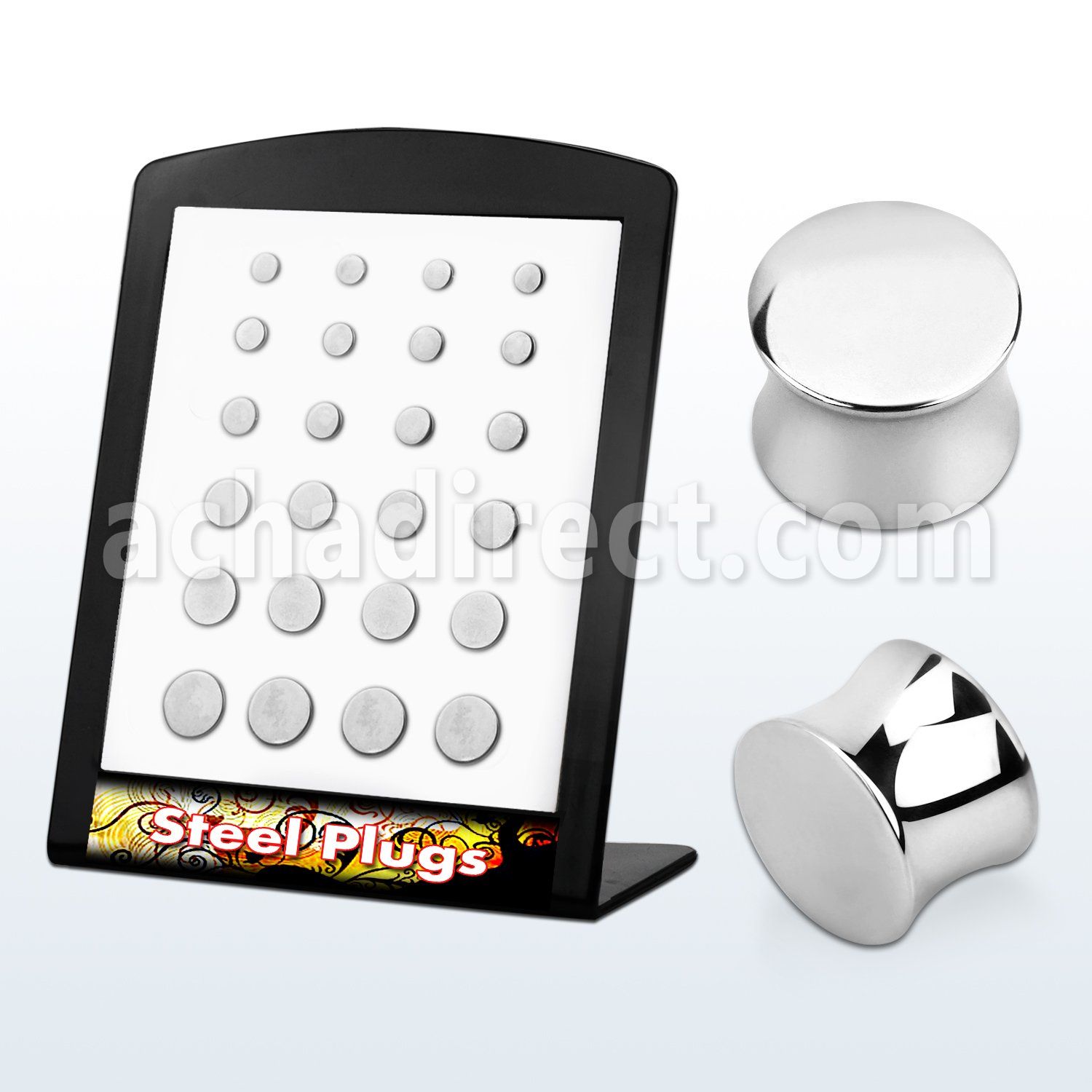 brpg2 display 24 dilataciones plug doble flare acero quirurgico espejo pulido 4mm 12mm al por mayor