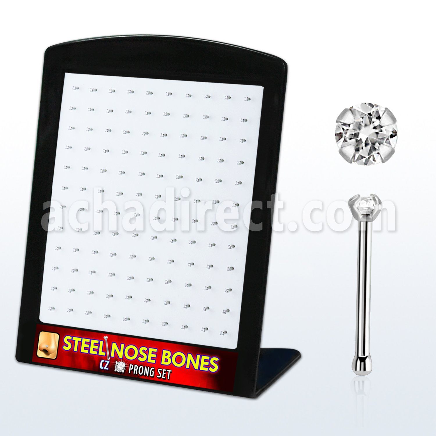 brs116 display 120 piercing nariz hueso acero quirurgico zirconia redonda 1 5mm mayorista