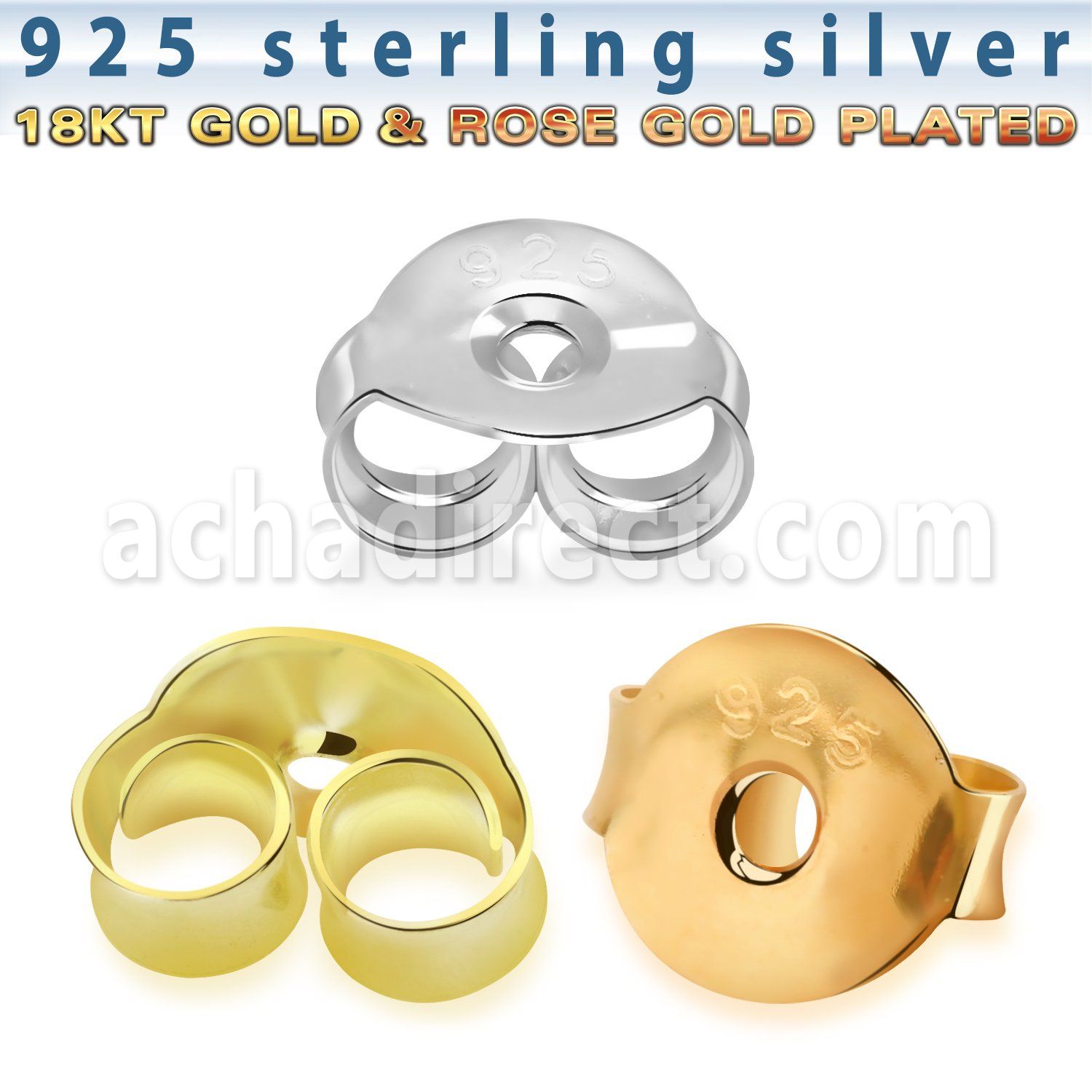 but925 one pair of 18k gold plated silver butterfly