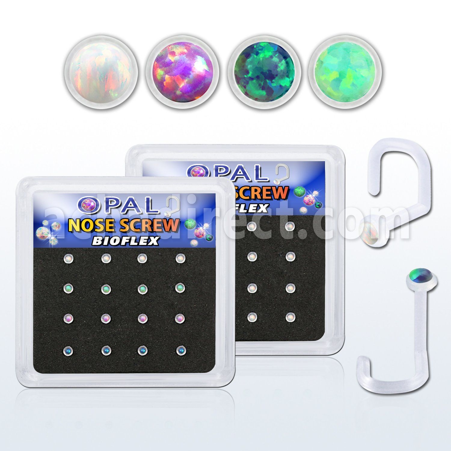 bxbinswo caja 16 piercing nariz l bio flexible 1mm opalos sinteticos redondos 1 5mm al por mayor