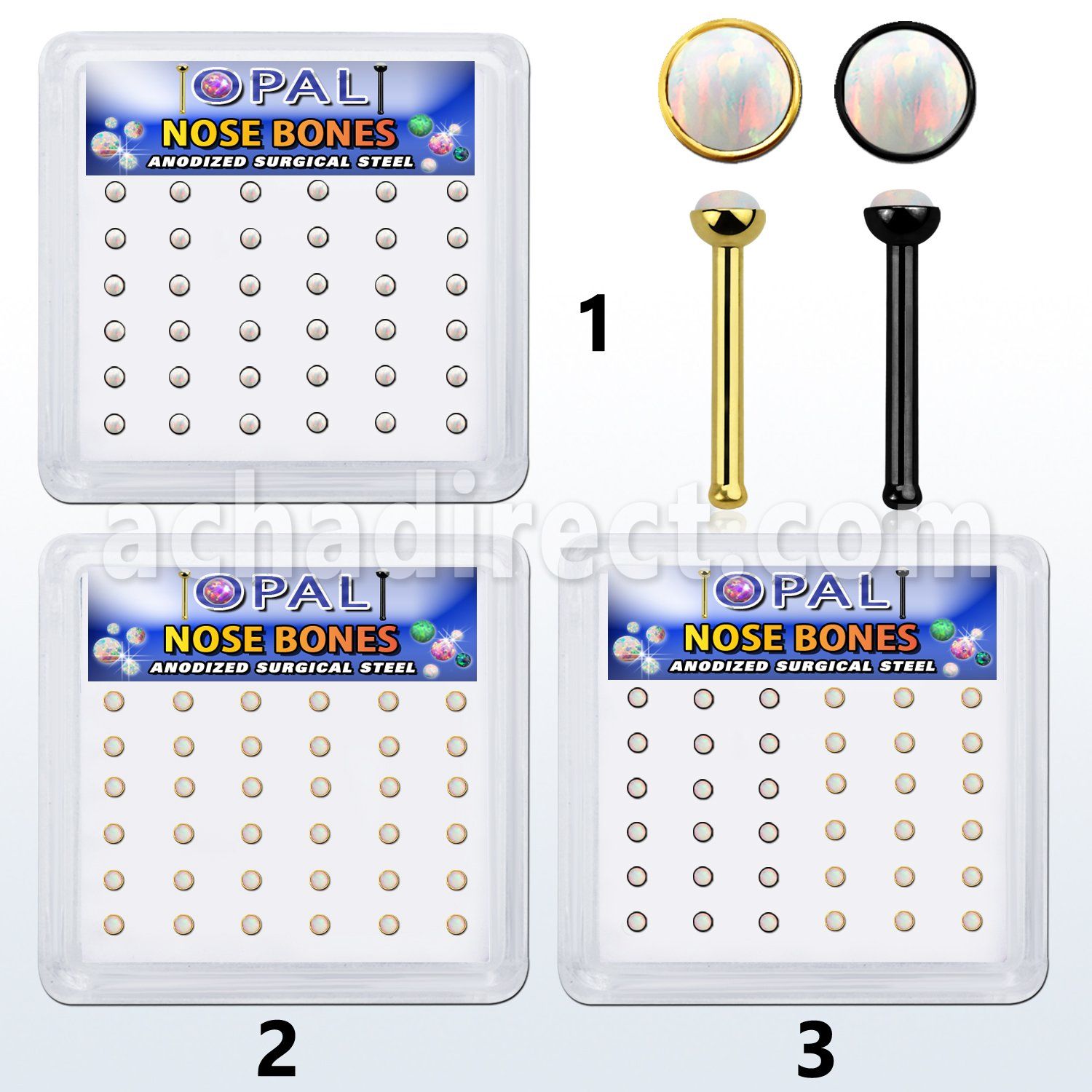 bxbop2 caja 35 piercing nariz hueso acero 316l anodizado 1mm opalo redondo 1 5mm distribuidor