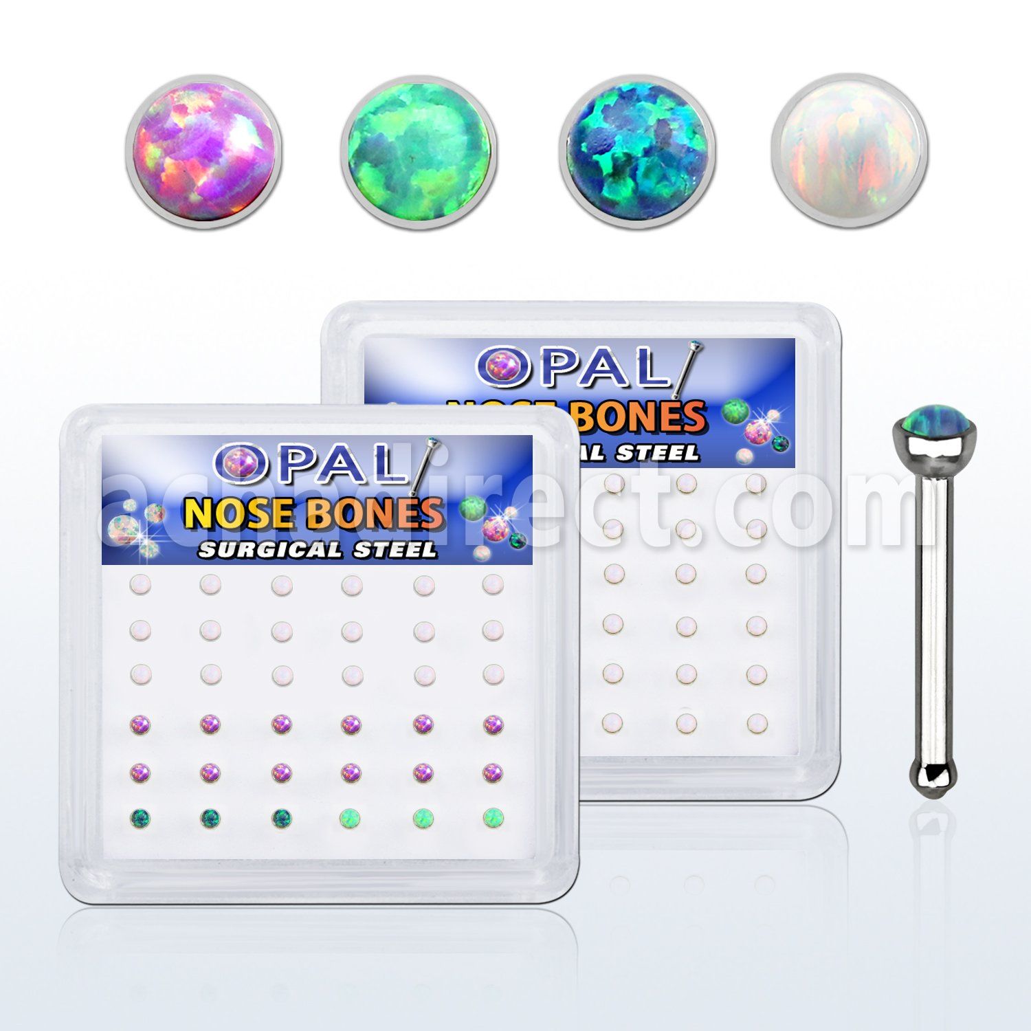 bxbop3 caja 36 piercing nariz hueso acero quirurgico opalos sinteticos redondos 1 5mm distribuidor