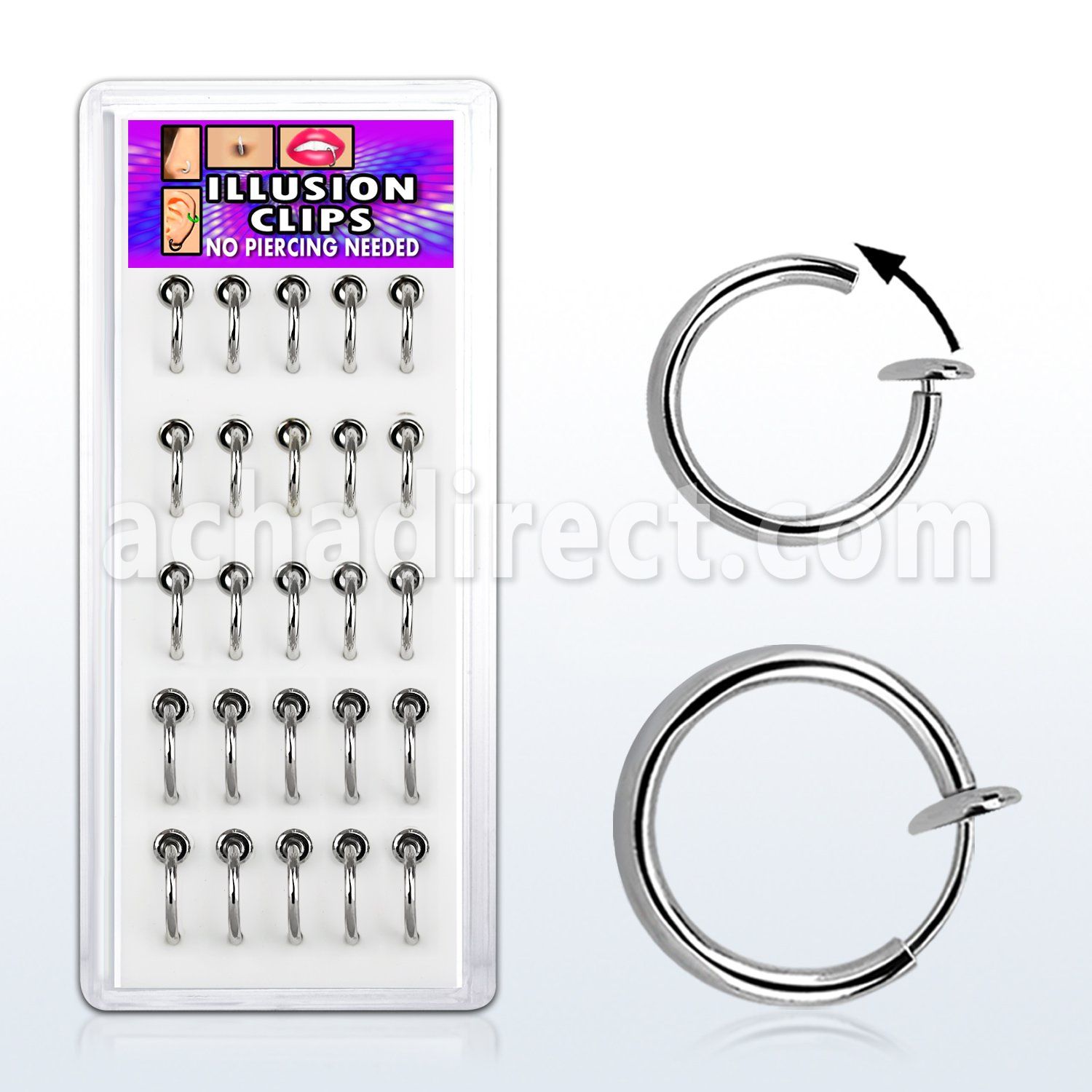 bxclp2 caja 25 piercings falsos clip resorte 8mm 10mm distribuidor