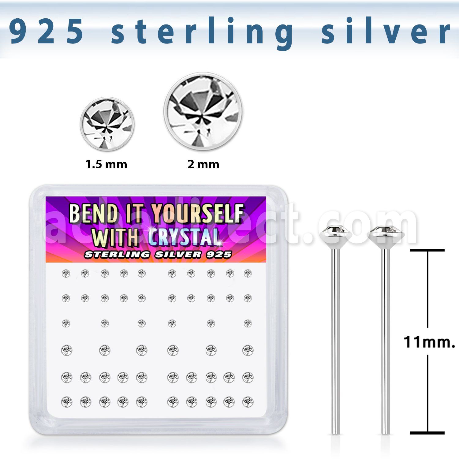 bxnymc8 silver bend it yourself nose stud 22g clear 52