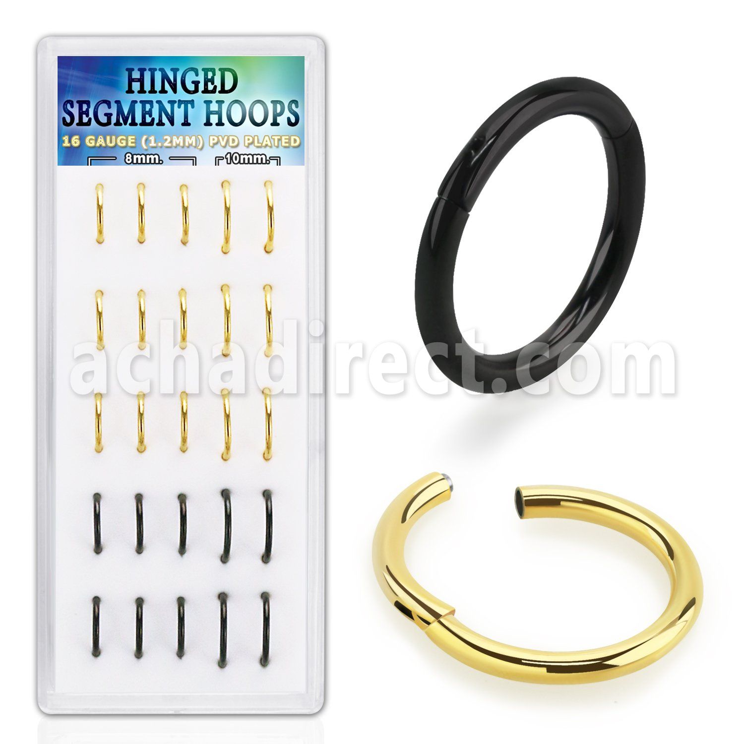 bxsegh2 pvd plated steel hinged segment rings 25pcs