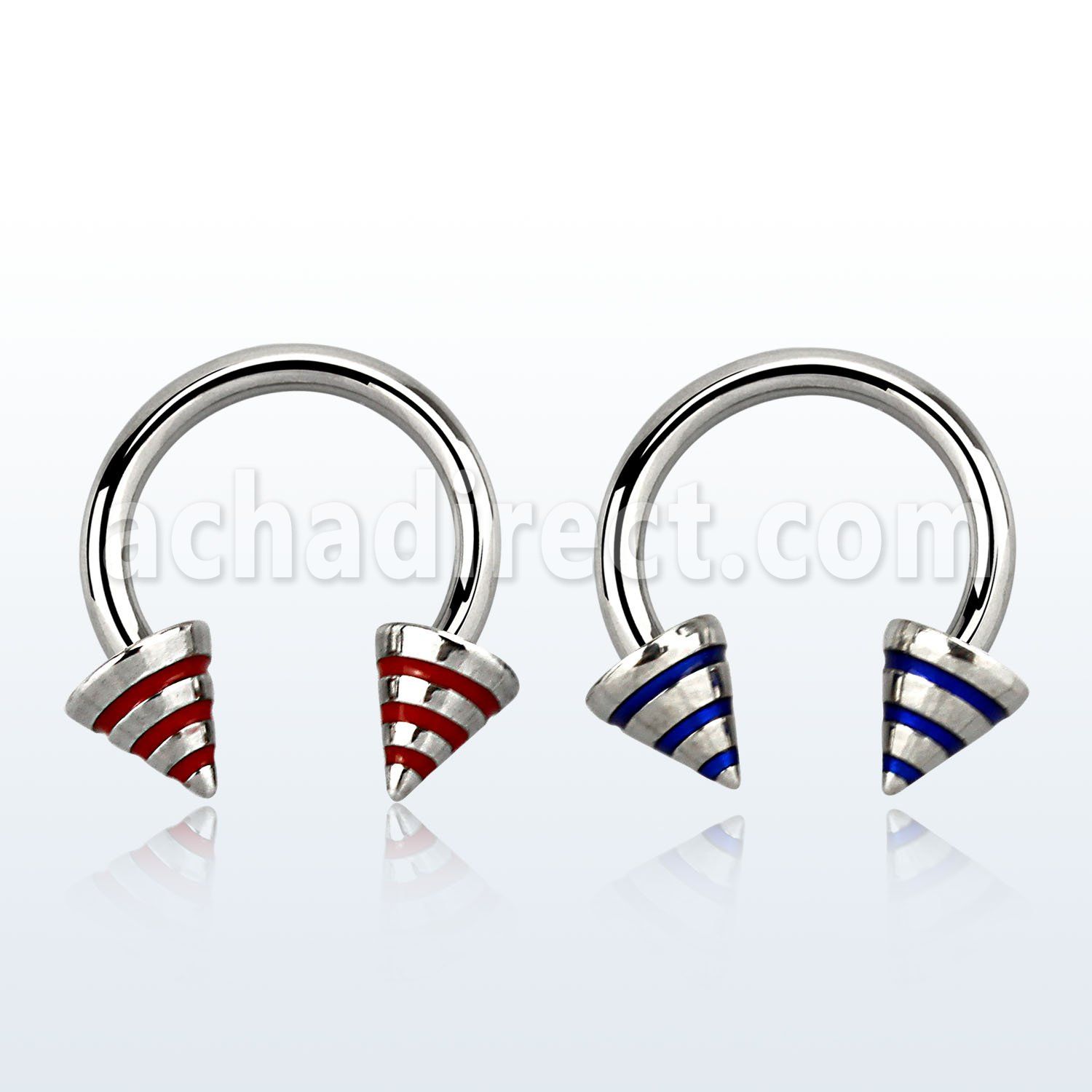 cbcny5 barbell circular acero quirurgico conos 5mm rayas color 12mm mayorista