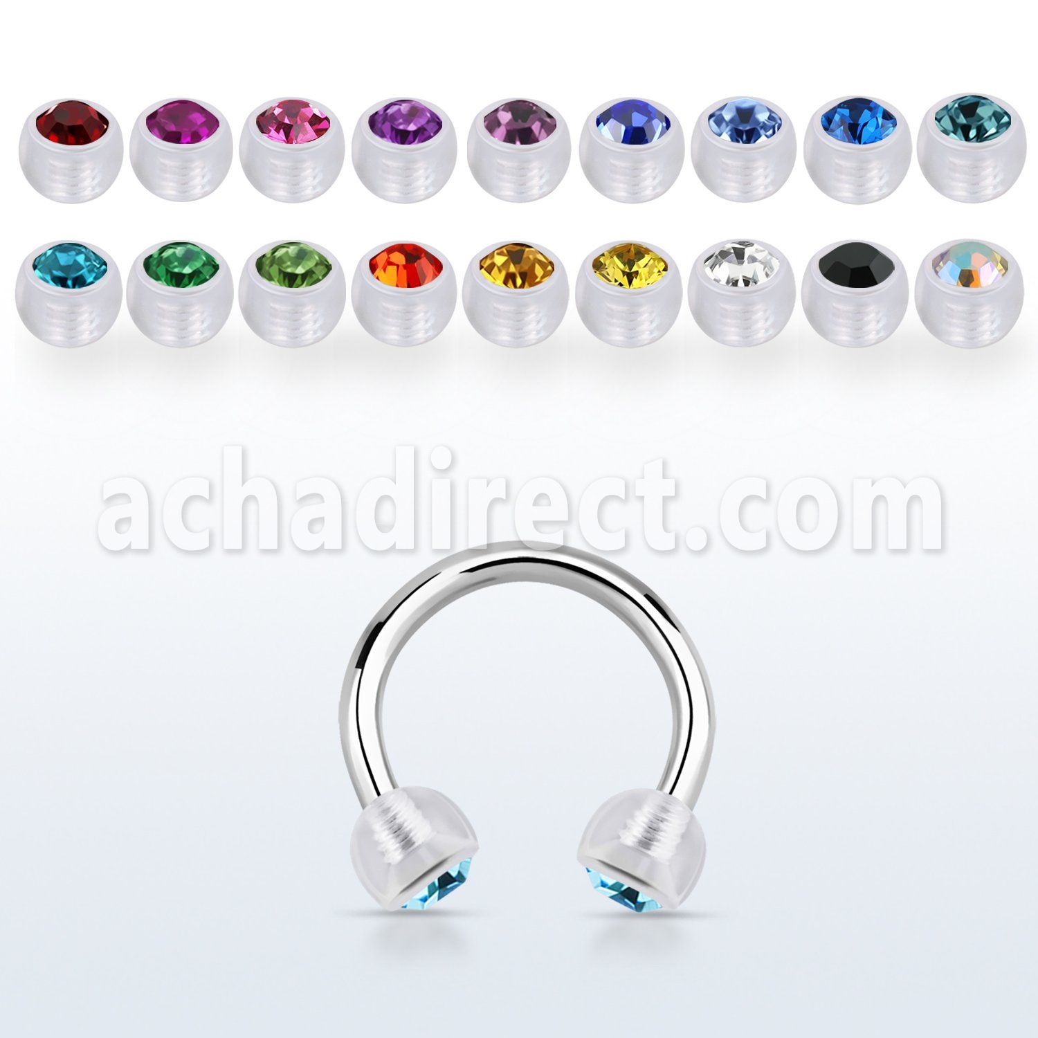 cbeajb4 barbell cilcular acero quirurgico bolas bioflexibles 4mm cristal bisel distribuidor