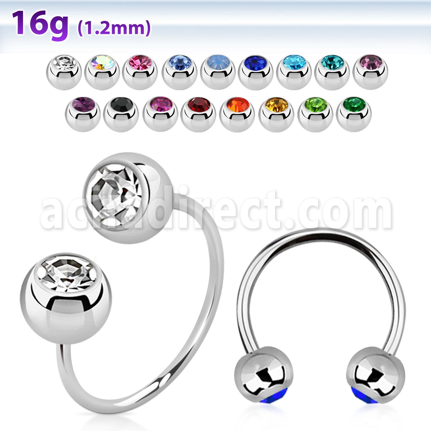 cbejb5l barbell circular diametro acero 316l bolas 5mm joya cristal bisel usar como arete distribuidor