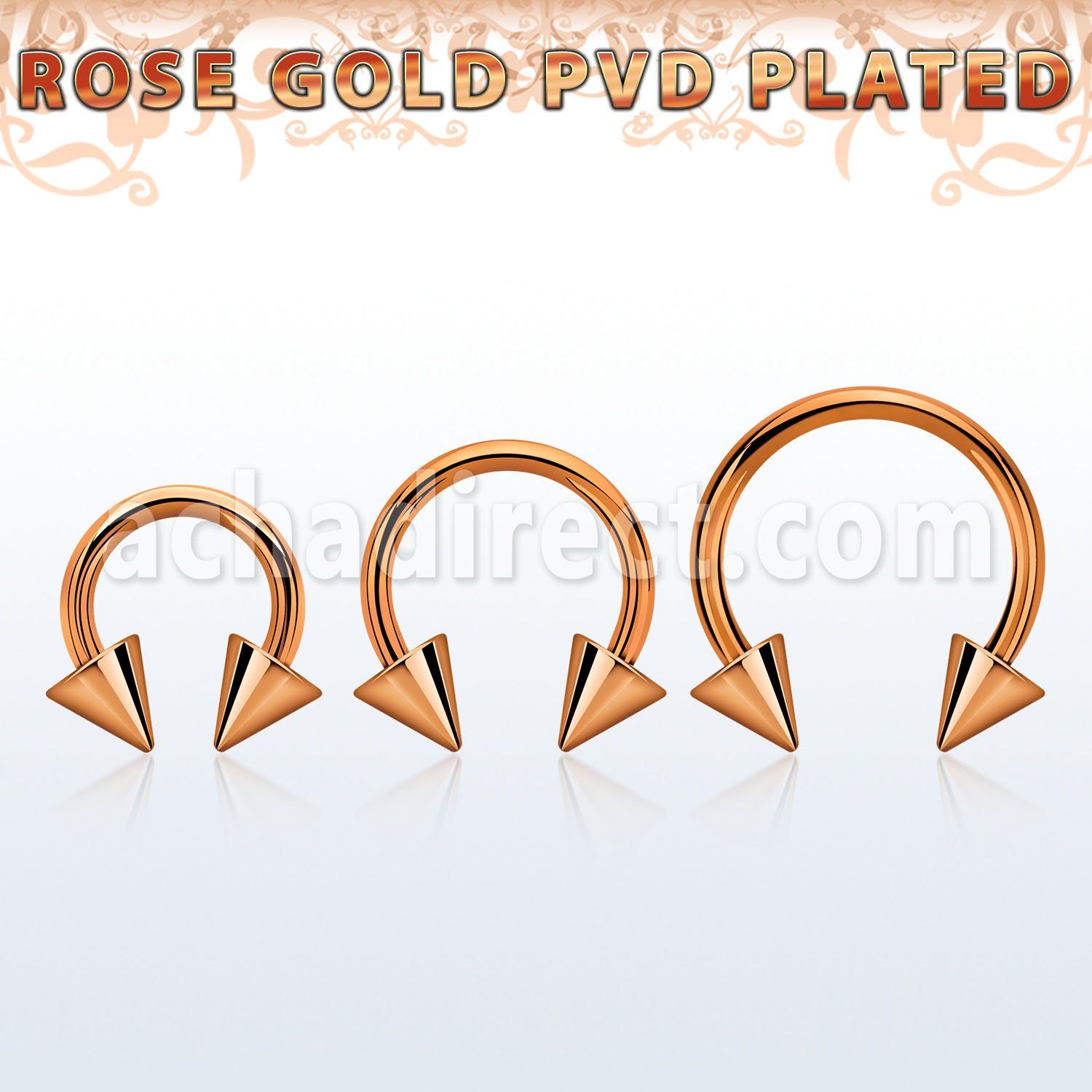 cbettcn4 barbel circular acero 316l pvd oro rosa conos 4mm venta