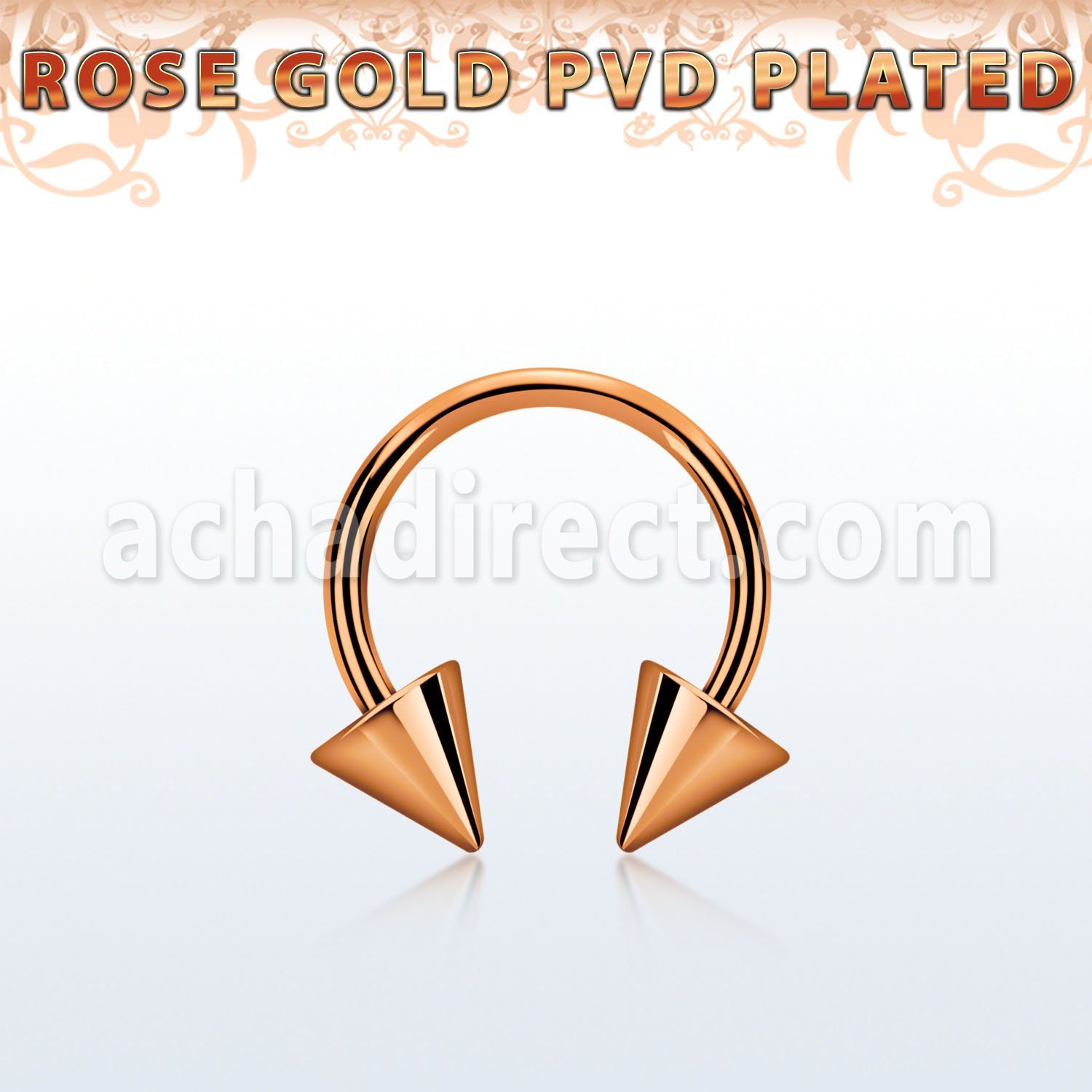 cbettcn5 barbel circular acero 316l pvd oro rosa conos 5mm venta