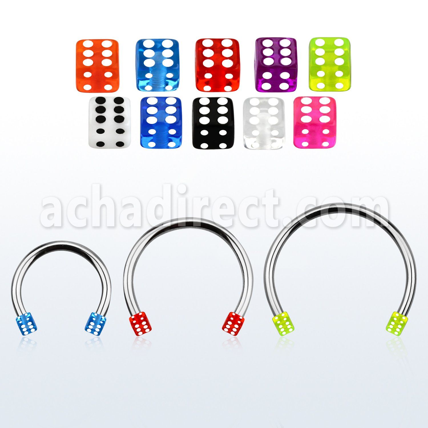 cbeuvdil barbell circular diametro acero 316l dados 3mm acrilico uv usar como arete distribuidor mayorista