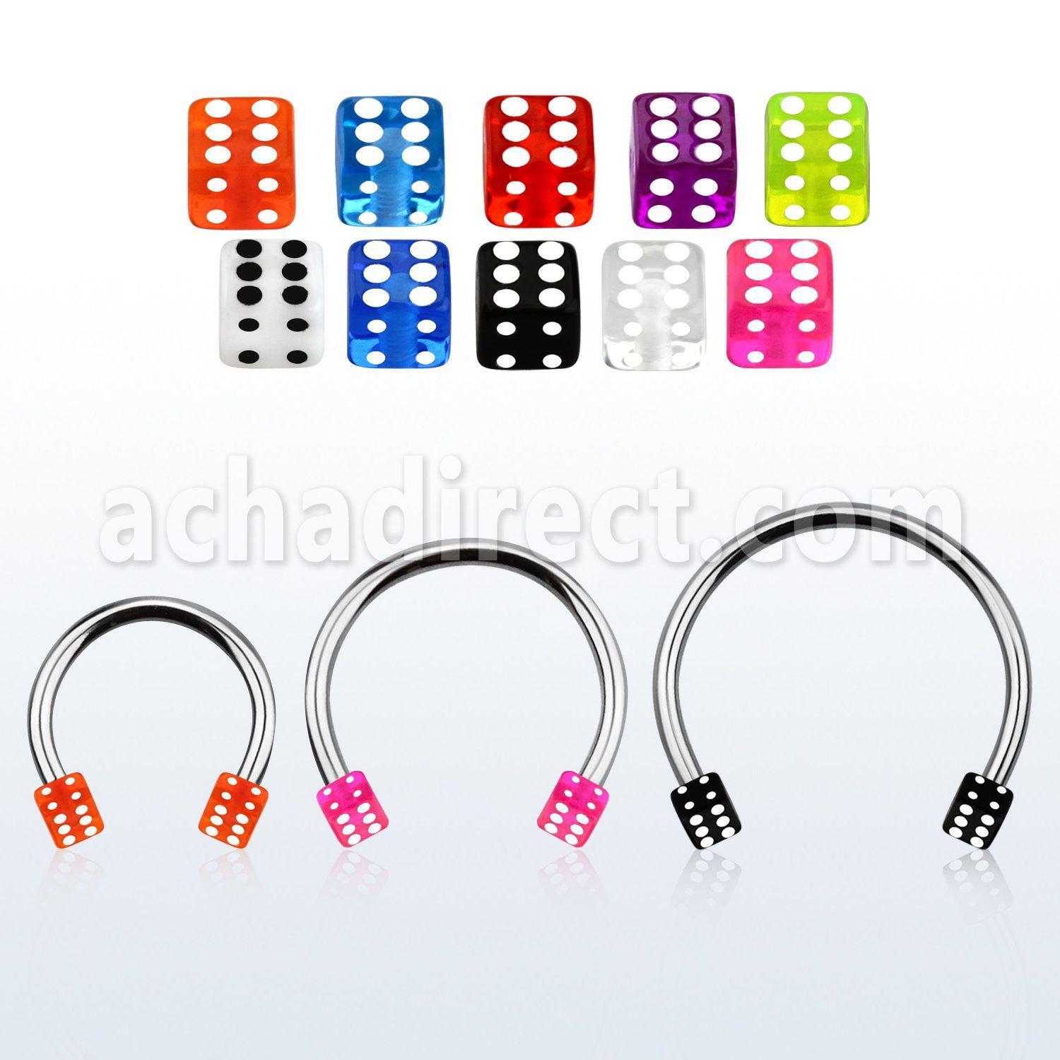 cbevdi4l barbell circular diametro acero 316l dados 4mm acrilico uv usar como arete distribuidor mayorista