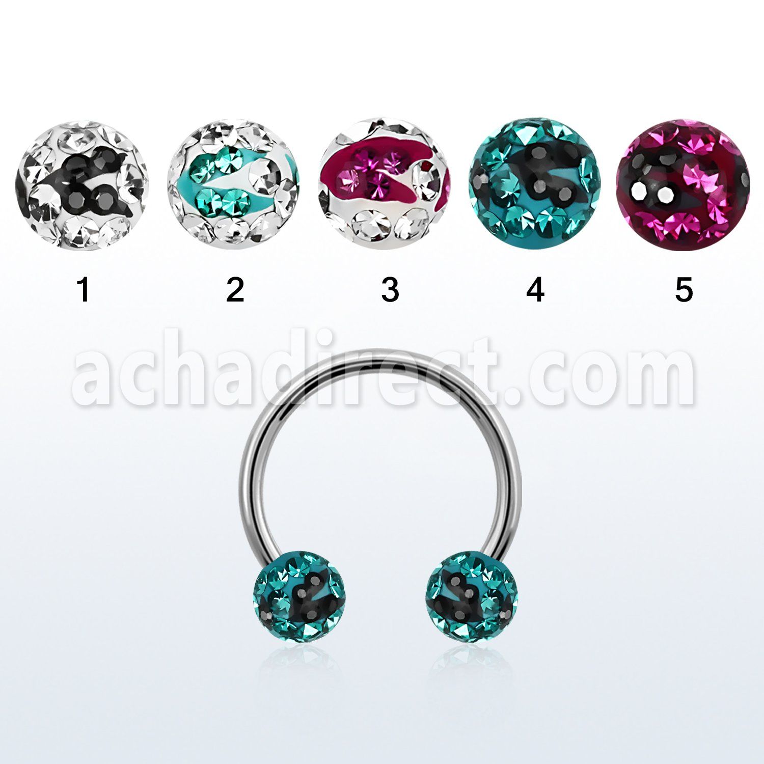 cbfr6c barbell circular acero quirurgico bolas 6mm multi cristal patron rayas cebra distribuidor