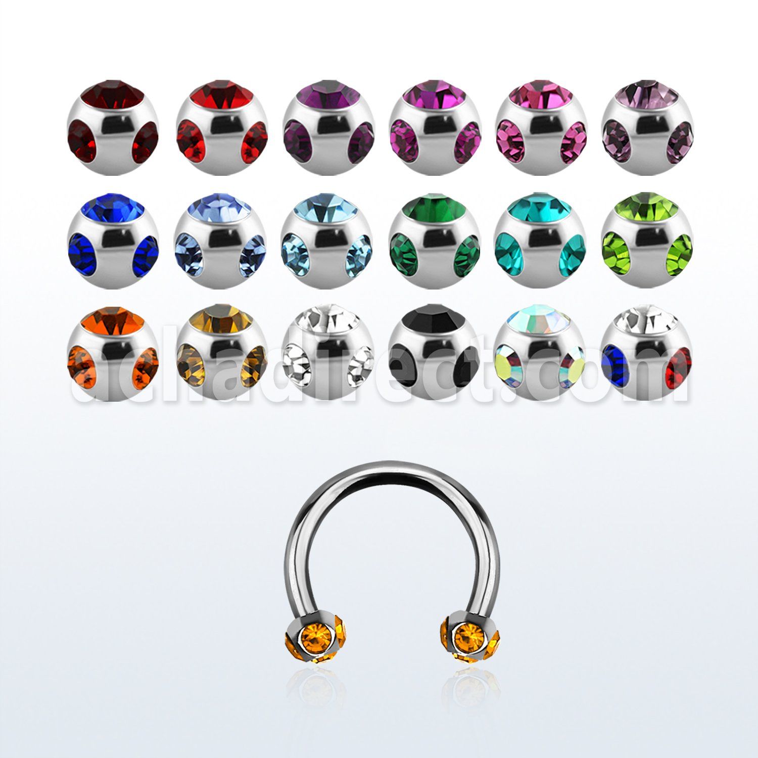 cbjb3 barbell circular acero quirurgico ceja labio bolas multi joya 3mm mayorista