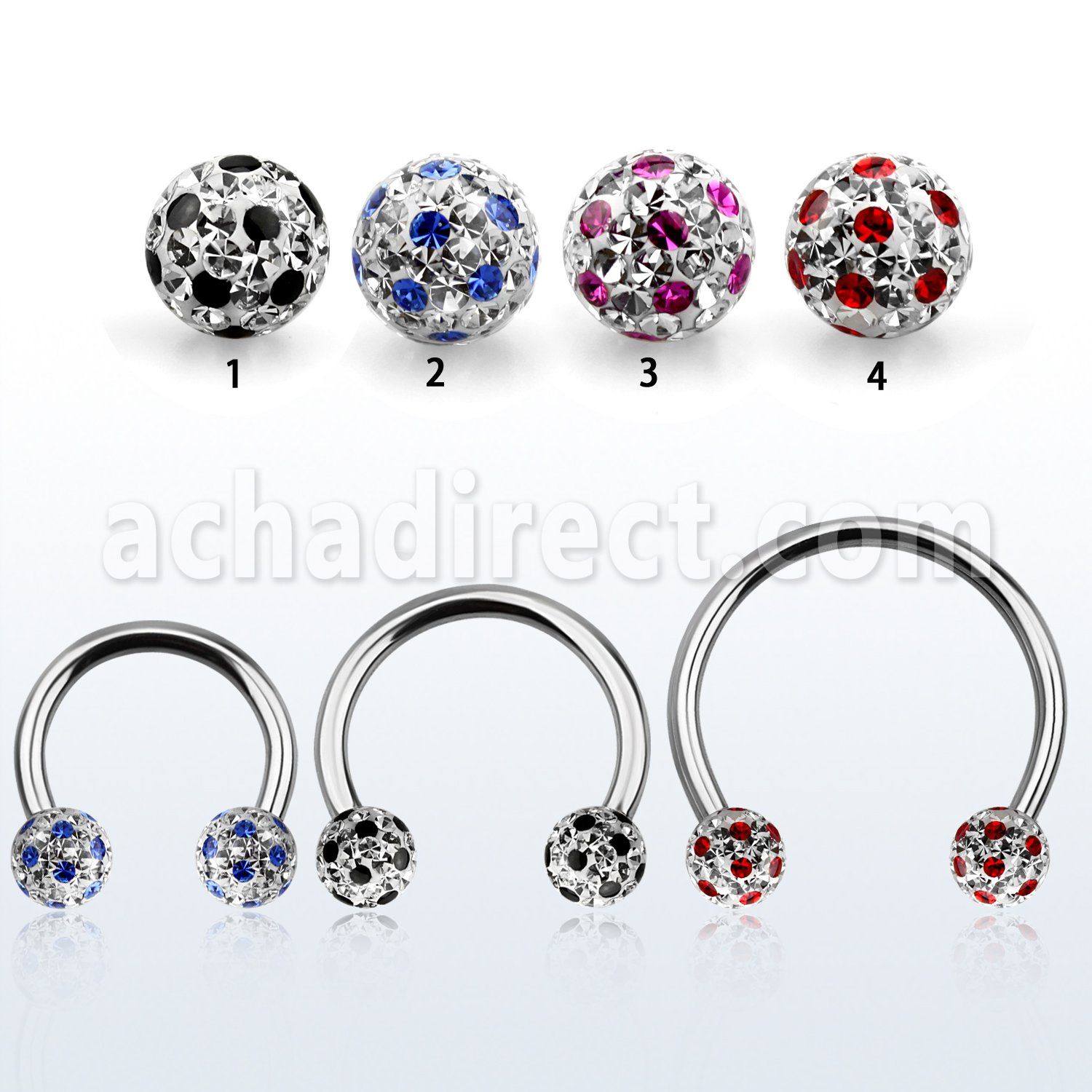 cbmfa6l barbell circular diametro acero 316l bolas 6mm multi cristal ferido puntos usar como arete distribuidor mayorista