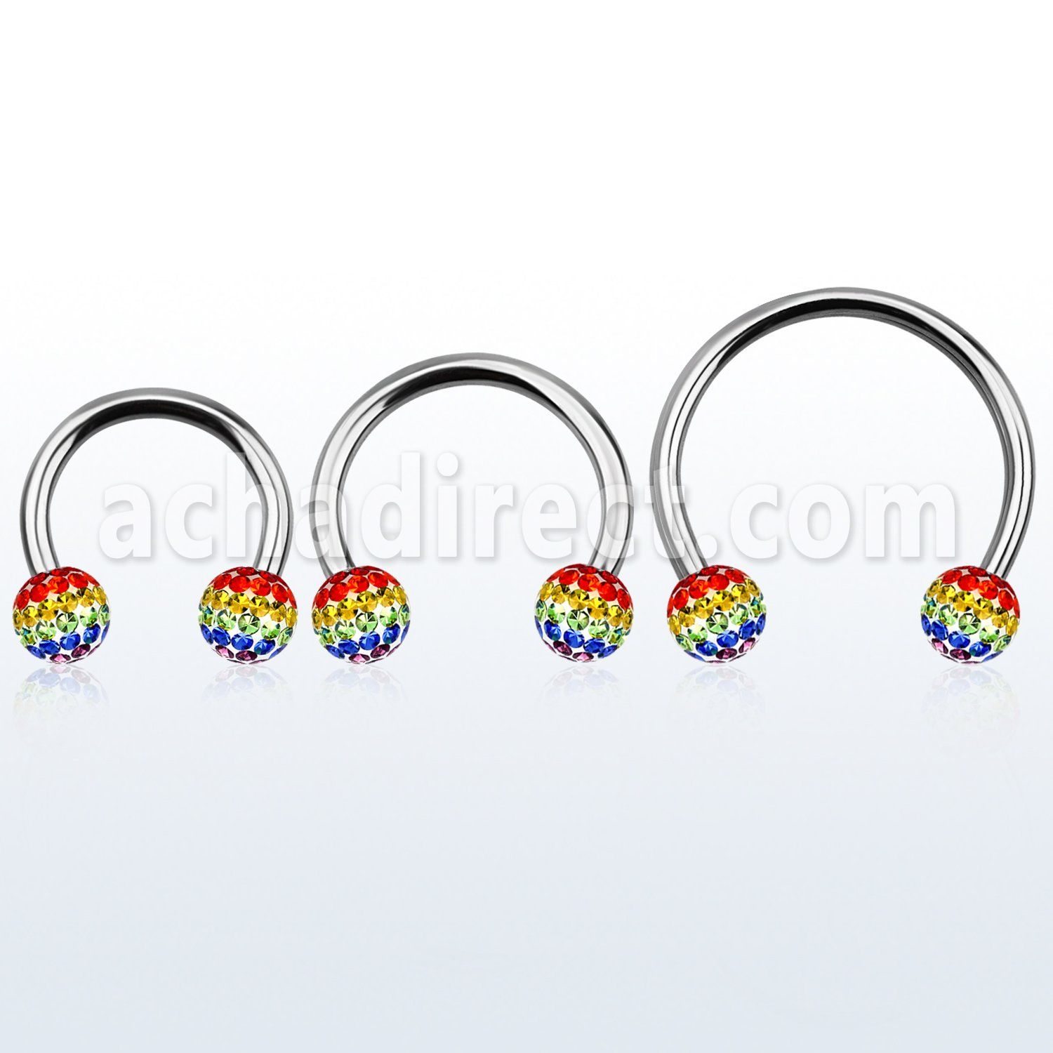 cbmfg6l barbell circular diametro acero 316l bolas 6mm multi cristal ferido bandera gay usar como arete al por mayor