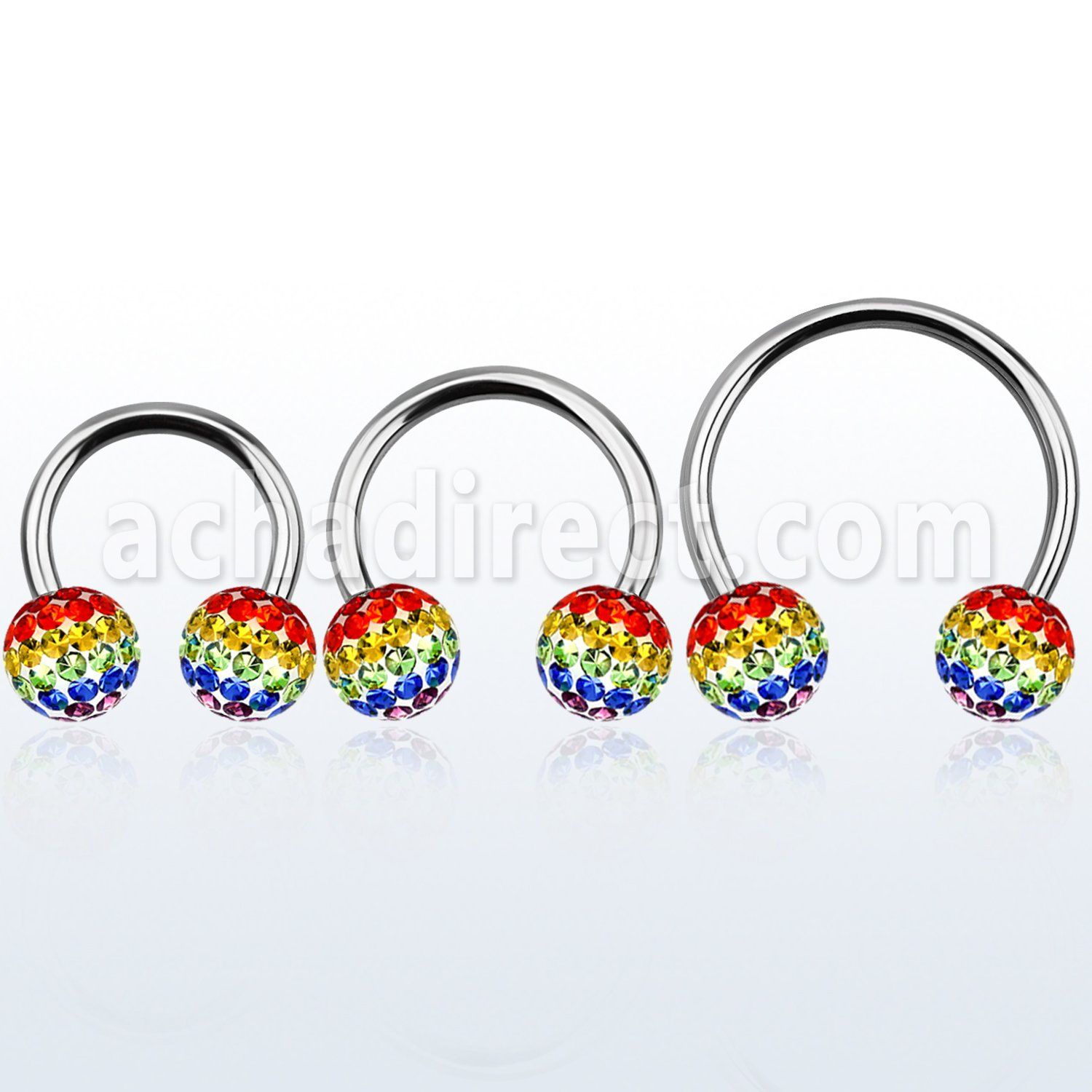 cbmfg8l barbell circular diametro acero 316l bolas 8mm multi cristal ferido bandera gay usar como arete distribuidor
