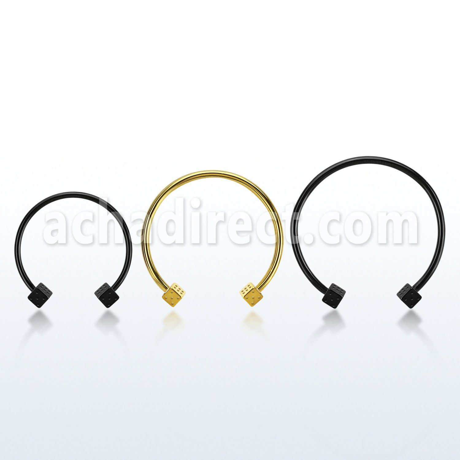 cbmtdi4l barbell circular diametro acero 316l anodizado 2 dados 4mm usar como arete al por mayor